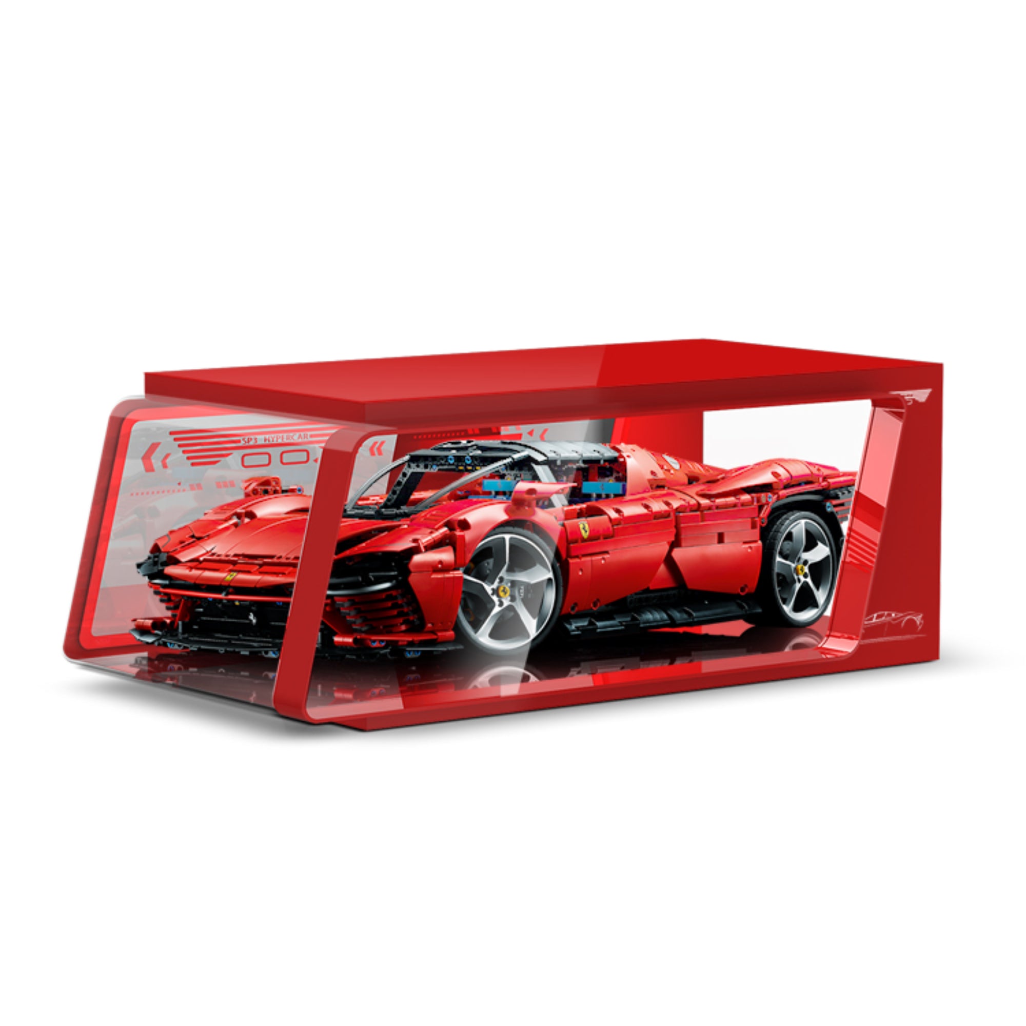 Crazy Designer Collection - LED Acrylic Display Case for LEGO® Technic™ 42143 Ferrari Daytona SP3 (LEGO® Set NOT Include)