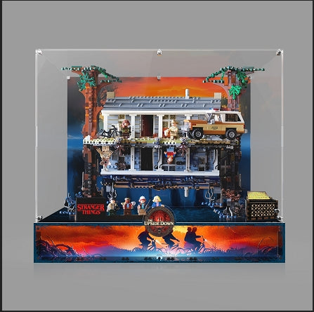 LED Light Acrylic Display Case for LEGO@ lcons 75810 Stranger Things: The Upside Down (LEGO@ Set Not Included).