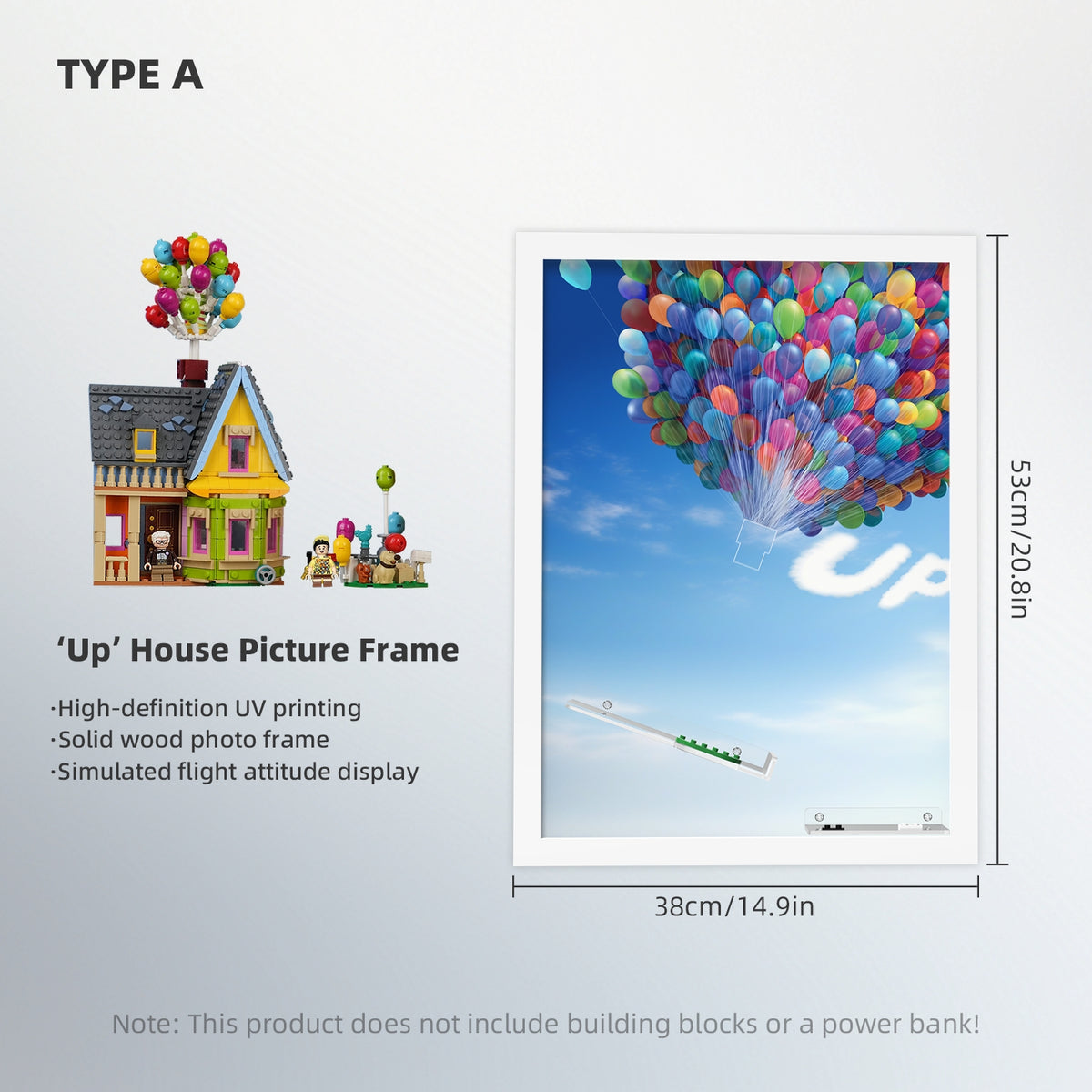 Acrylic Display Wall Mount for LEGO® Disney™ 43217 UP HOUSE (LEGO® Set NOT Include)