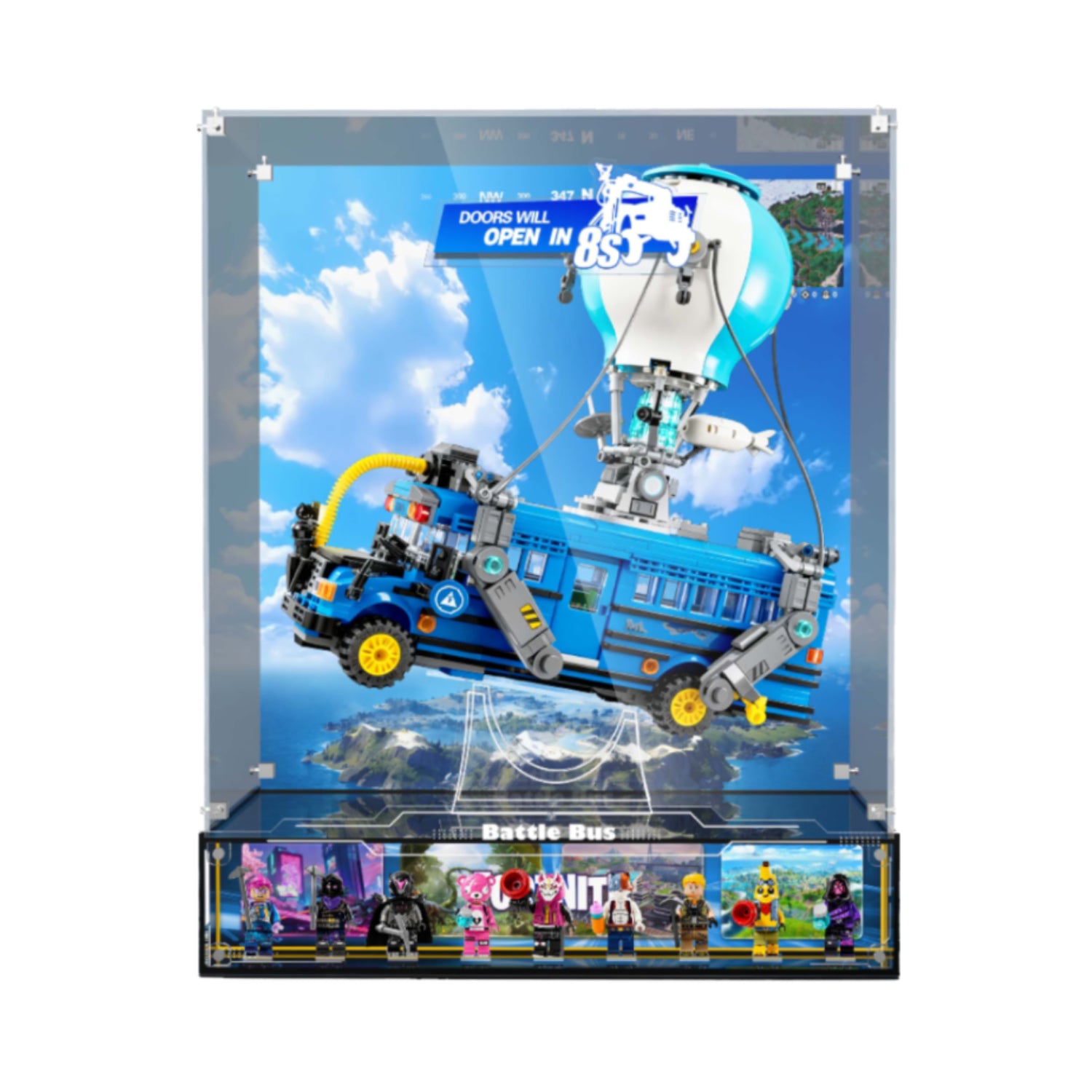 Acrylic Display Case for LEGO® Fortnite 77073 Battle Bus (Lego Set NOT Include)