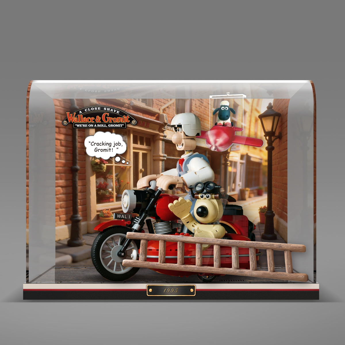 LED Light Acrylic Display Case for  LEGO® Ideas 21371 Wallace & Gromit (LEGO® Set Not Included).