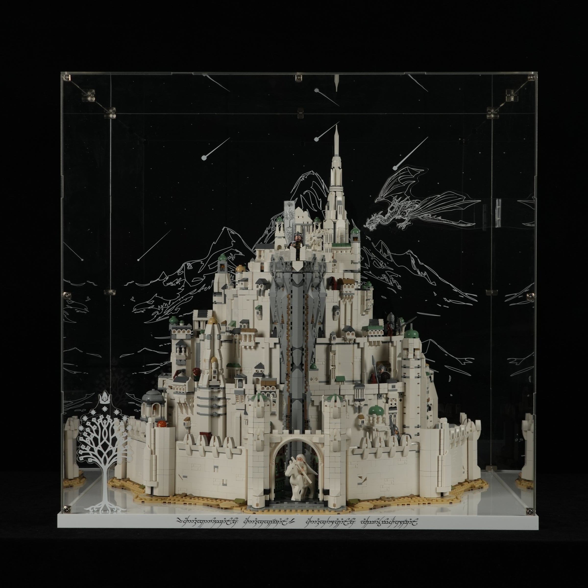 LED Light Acrylic Display Case for LEGO® Icons 11377 The Lord of the Rings: Minas Tirith™ (LEGO® Set NOT Include)