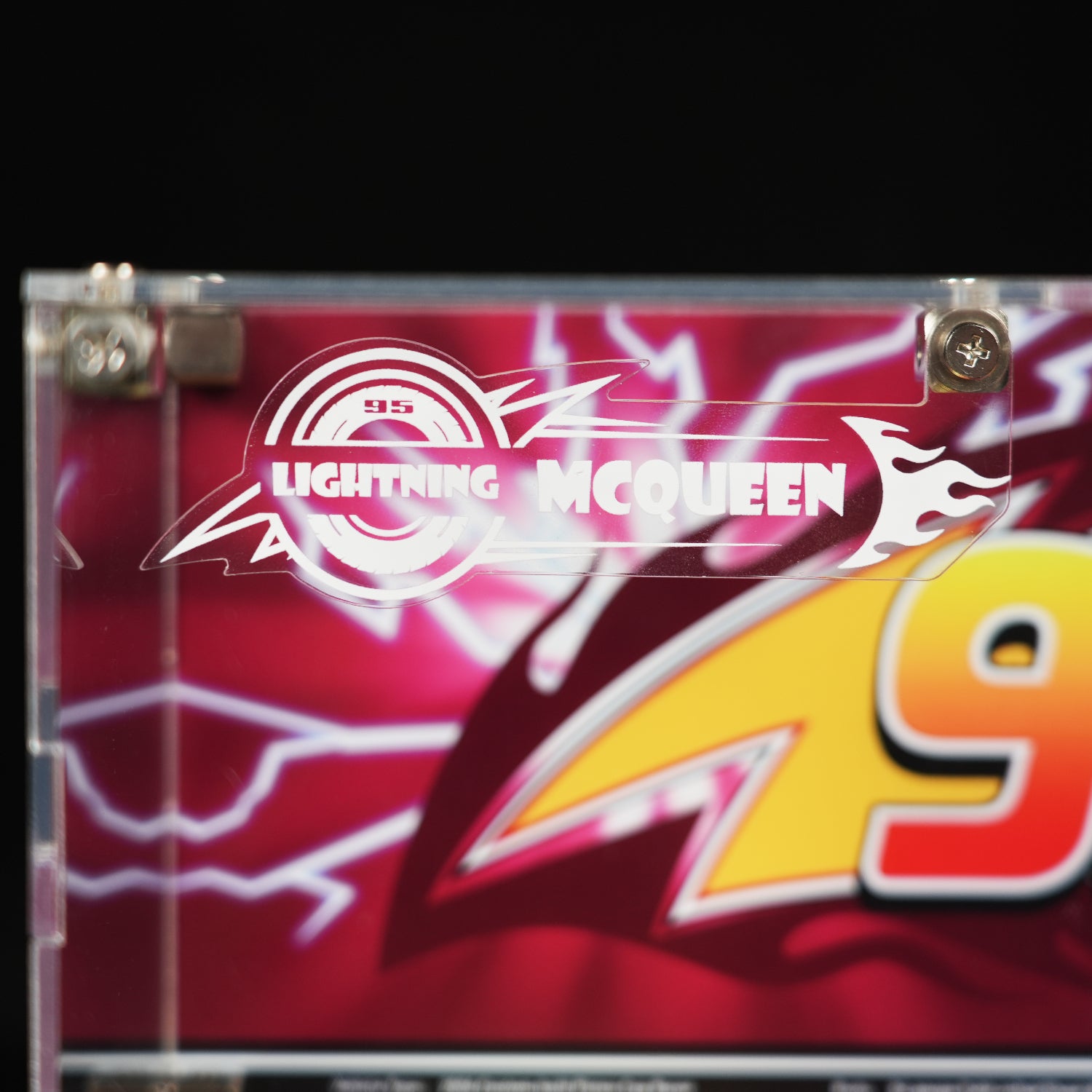 LED Light Acrylic Display Case for LEGO® Disney™ 77255 Lightning McQueen (LEGO® Set Not Included).