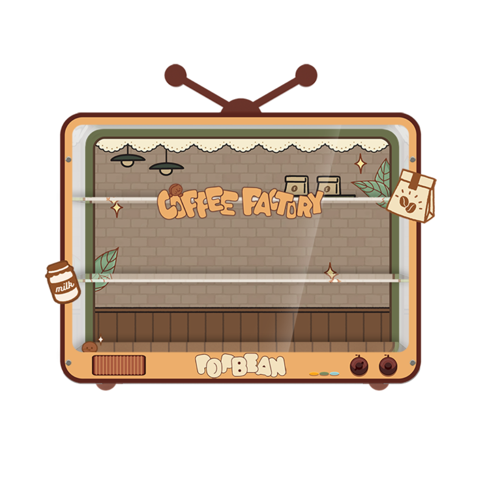 Acrylic TV-Style Frame for POP MART® BEAN "Coffee Factory Series" (Model Not Included)