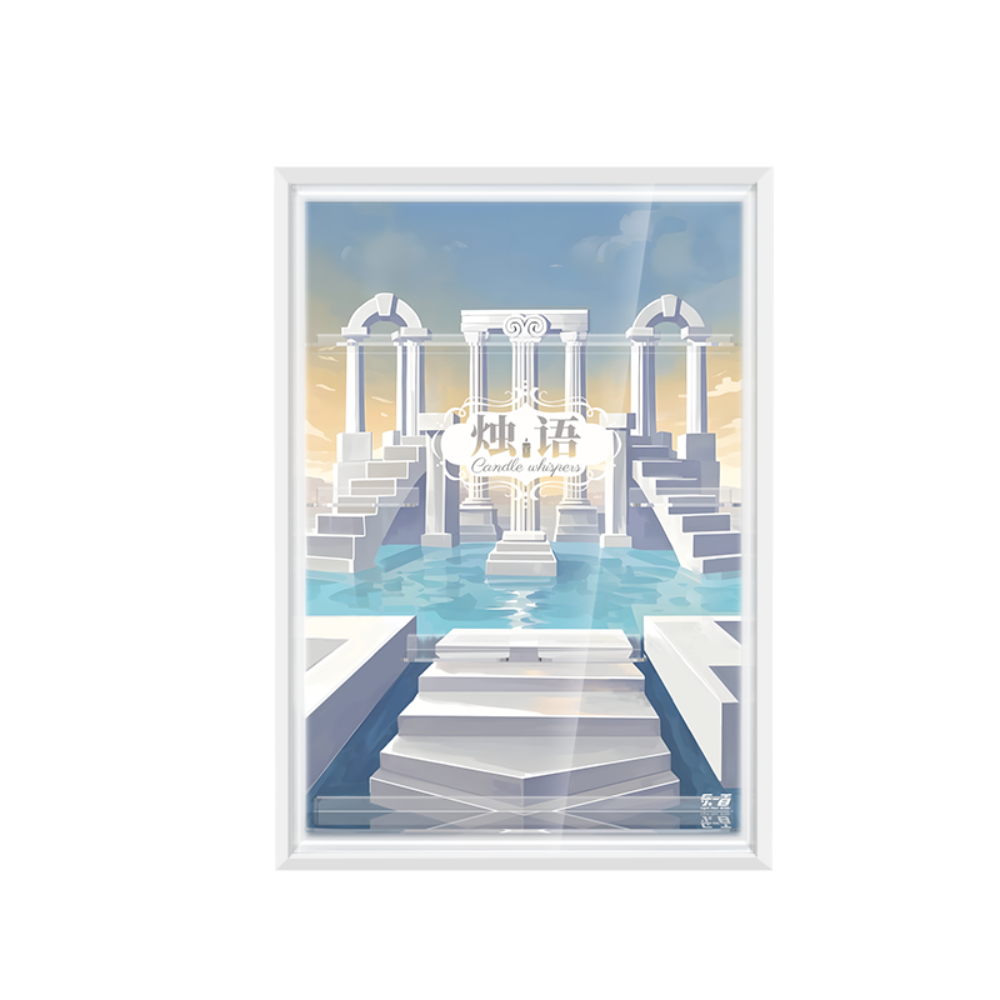 White LED Acrylic Display Frame for POP MART® CHAKA "Candle Whisper Series Figures" (Model Not Included)