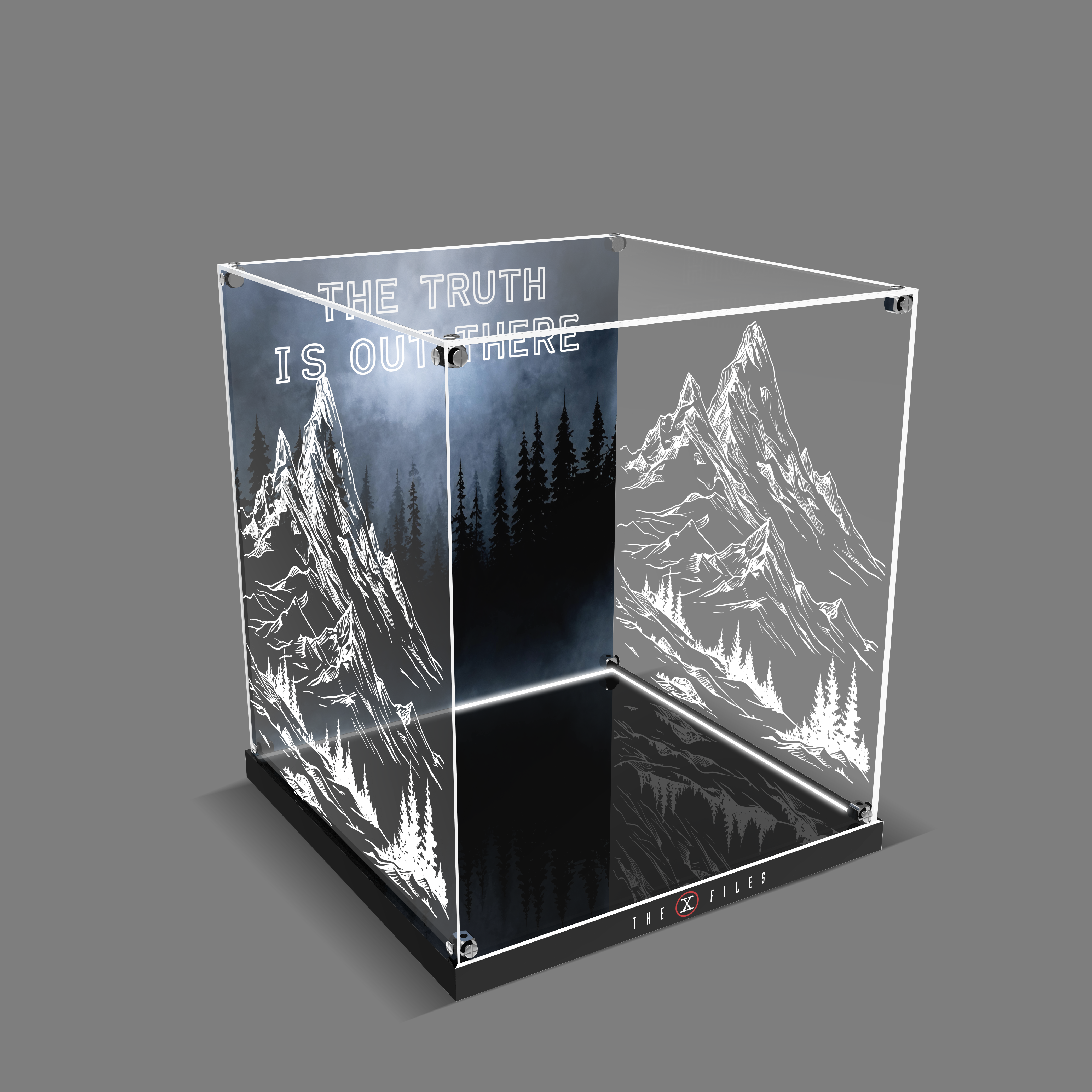 LED Light Acrylic Display Case for Ideas 21369 The X-Files (LEGO® Set Not Included)