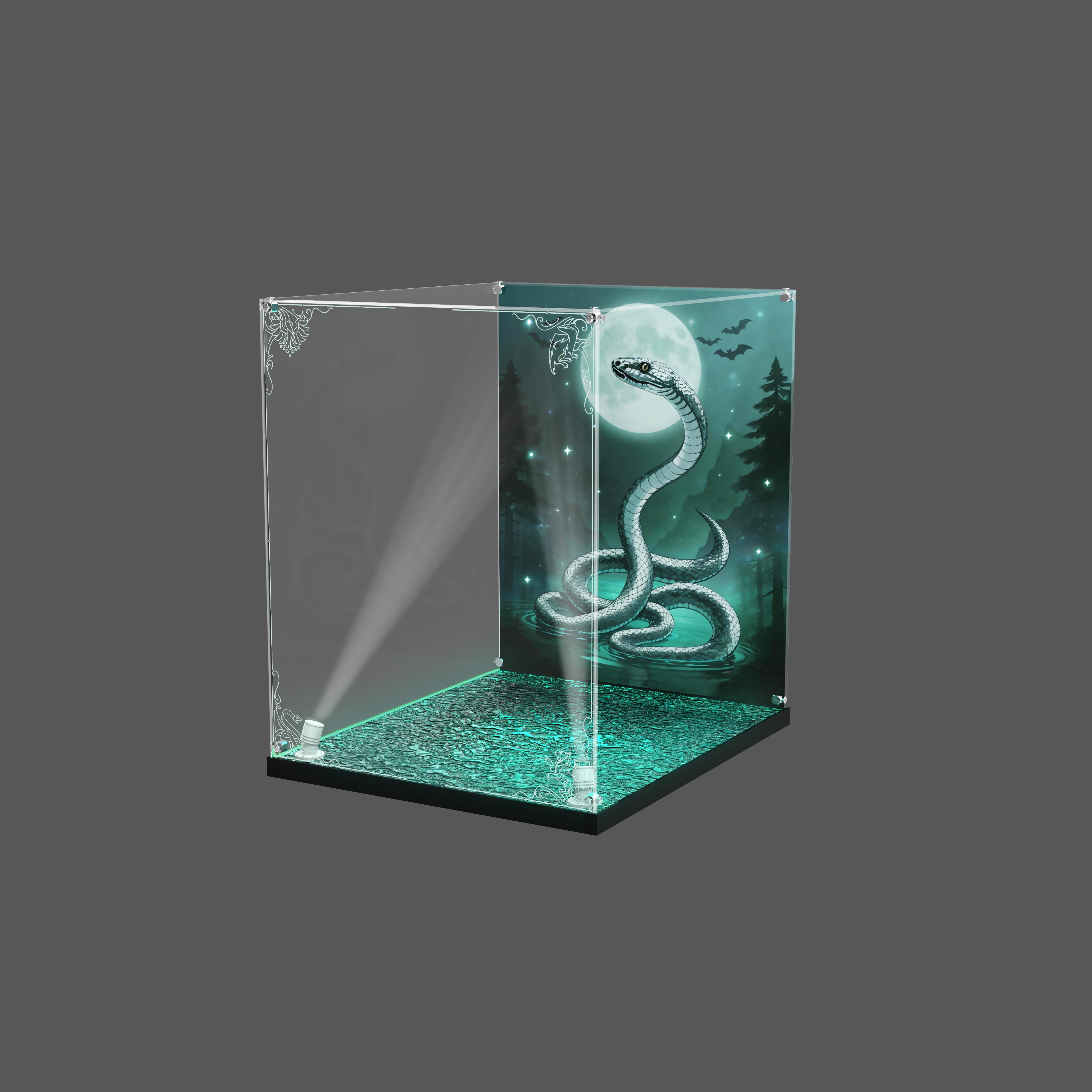 LED Light Acrylic Display Case for LEGO® Harry Potter™ 76473 Hogwarts™ Castle: East Wing (LEGO® Set Not Included).