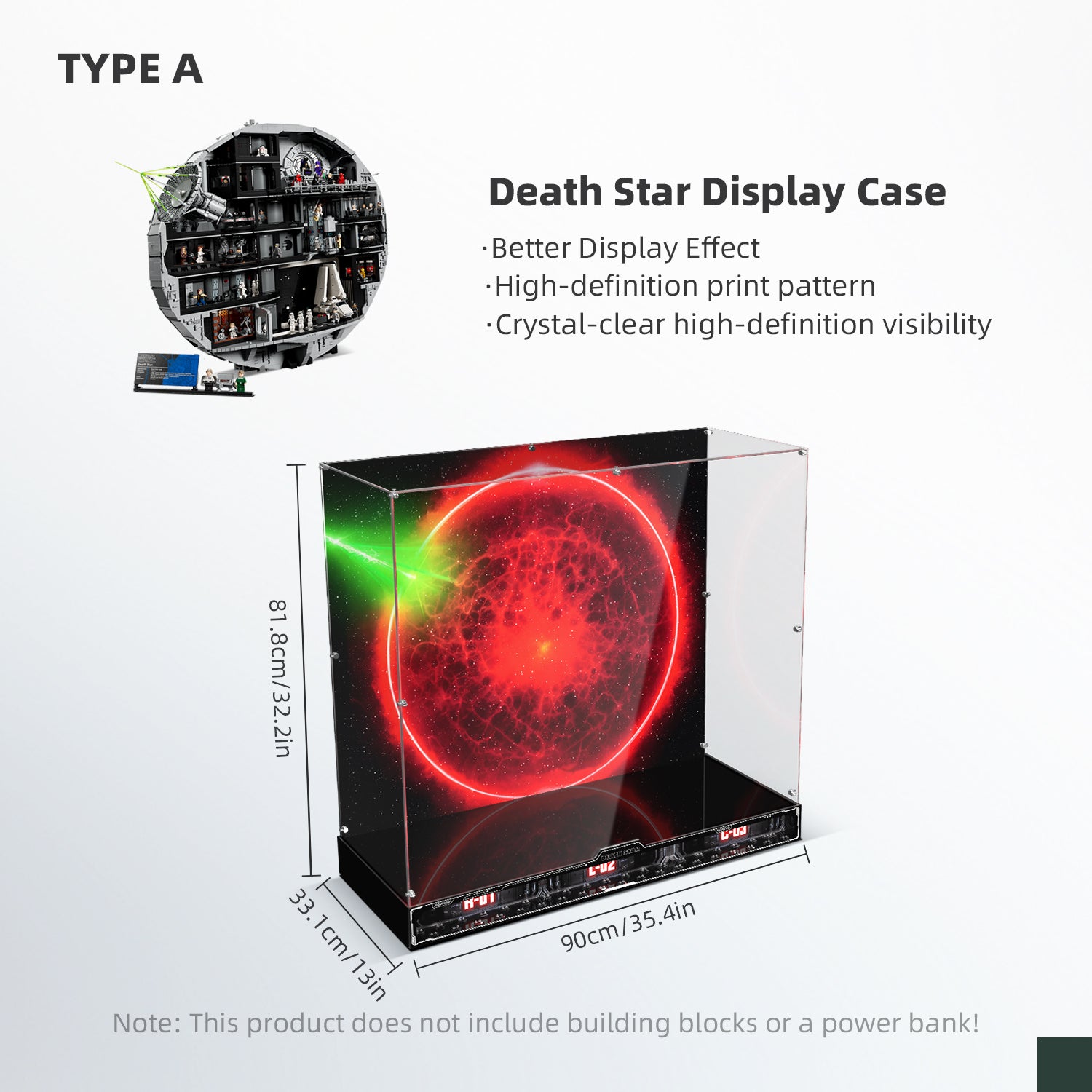 Acrylic Display Case For LEGO® Star Wars™ 75419 Death Star™ (LEGO® Set NOT Include)