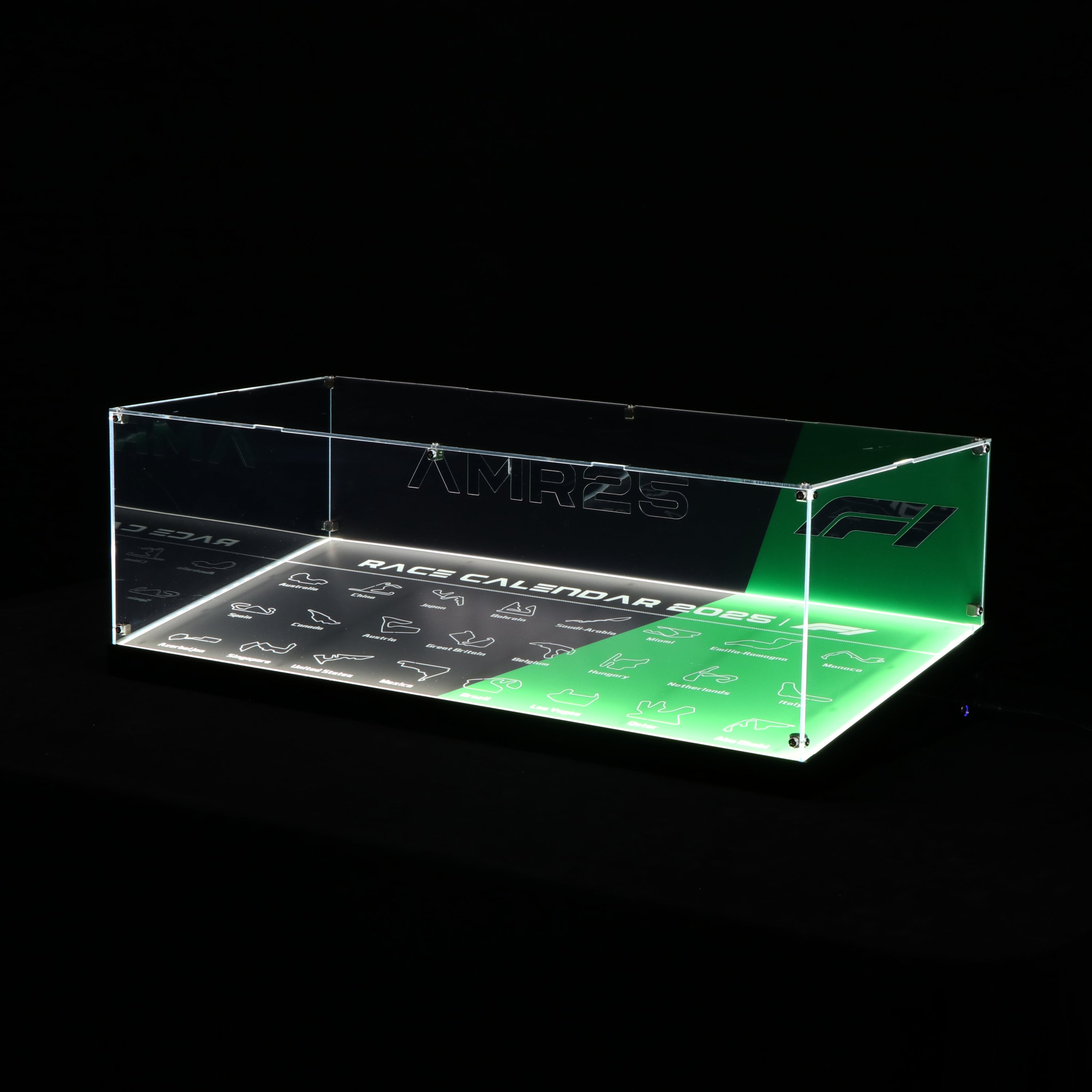 LED Light Acrylic Display Case for LEGO® Technic 42240 Aston Martin Aramco AMR25 F1® Car (LEGO® Set NOT Include)