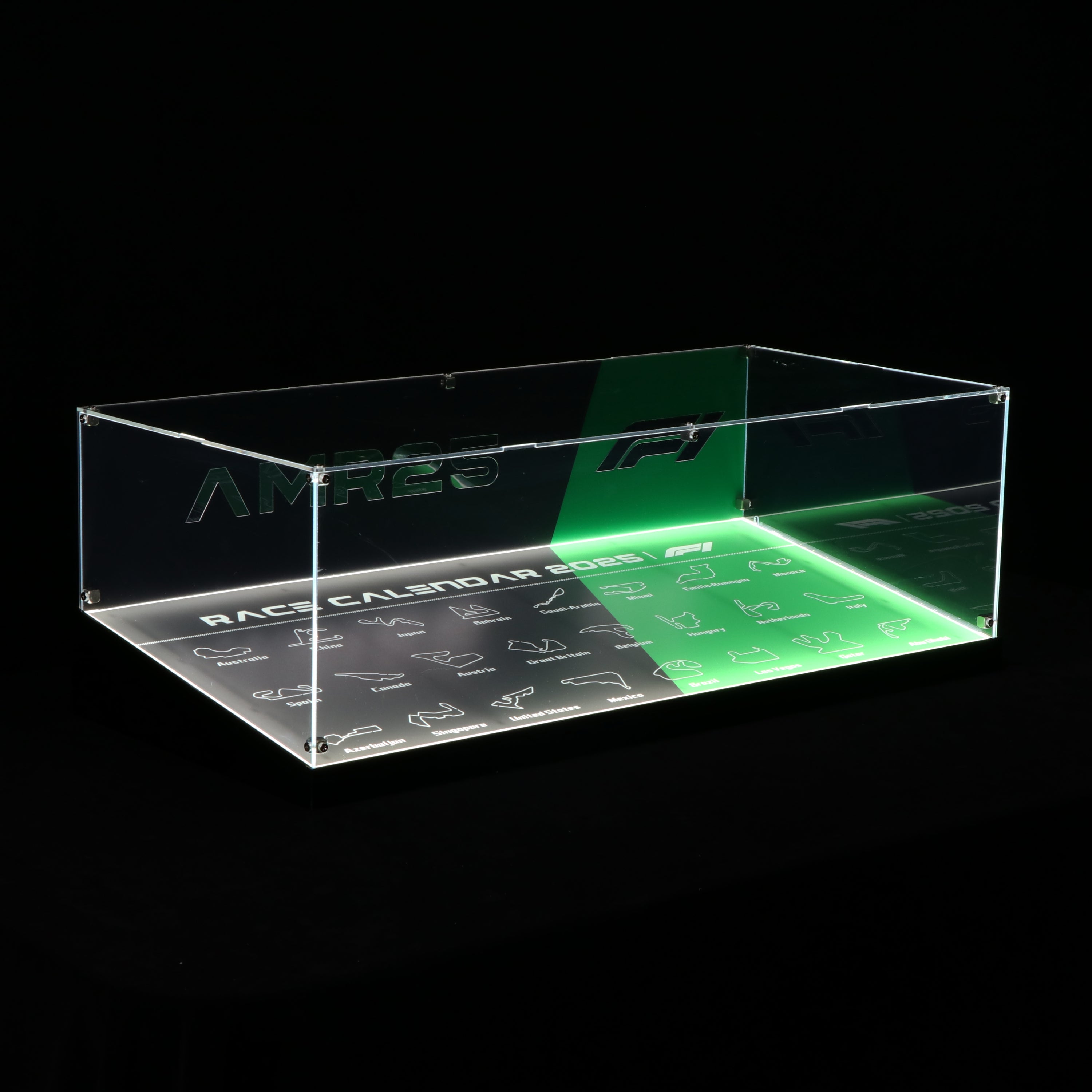 LED Light Acrylic Display Case for LEGO® Technic 42240 Aston Martin Aramco AMR25 F1® Car (LEGO® Set NOT Include)
