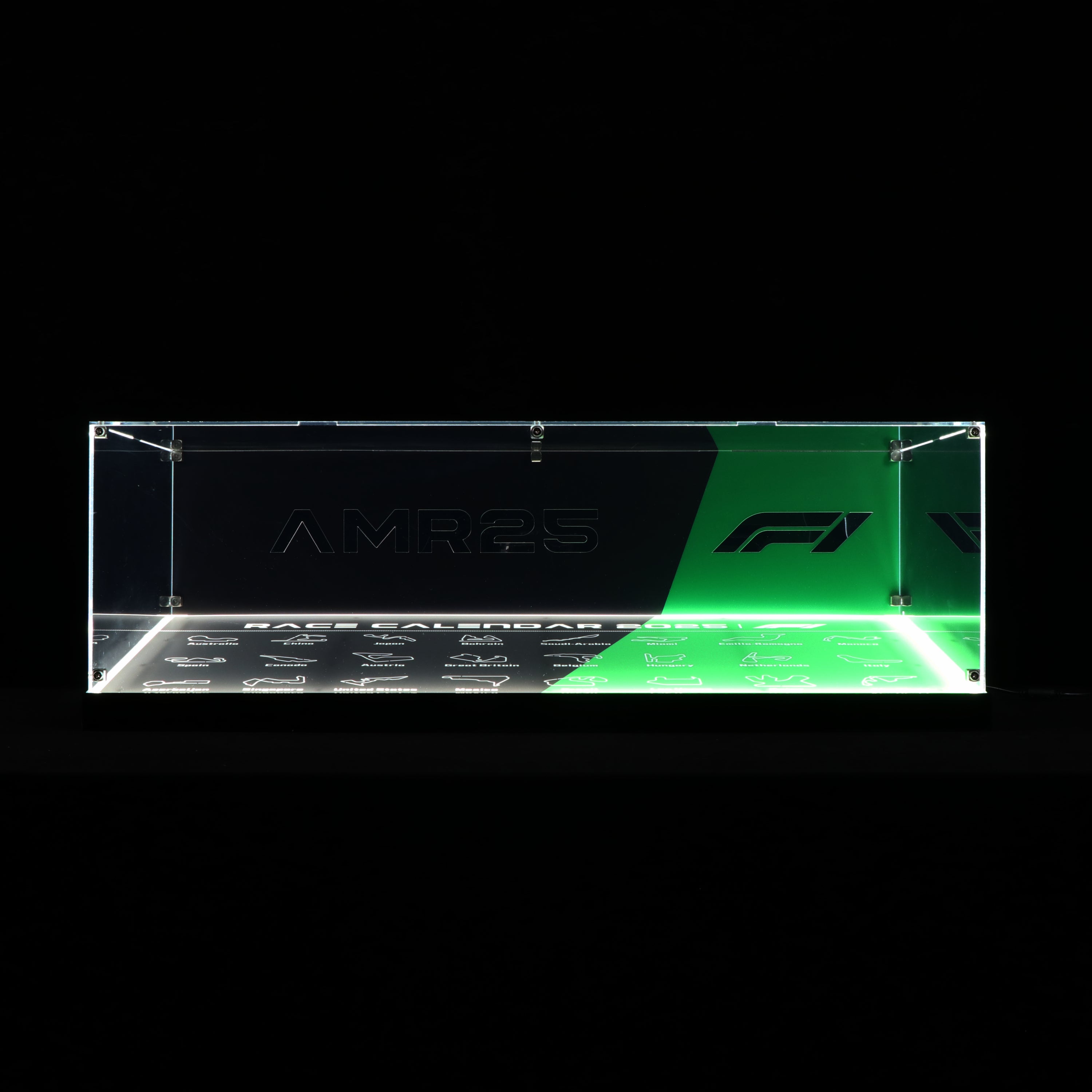 LED Light Acrylic Display Case for LEGO® Technic 42240 Aston Martin Aramco AMR25 F1® Car (LEGO® Set NOT Include)