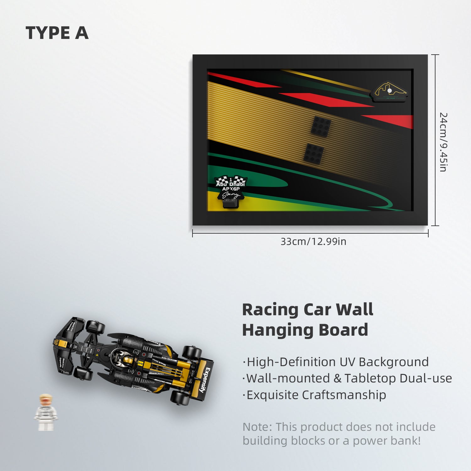 Acrylic Display Wall Mount for LEGO® Speed Champions 77252 APXGP Team Race Car from F1® The Movie