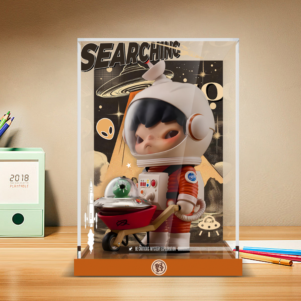 Acrylic Display Case for POP MART® Hirono “Search for Aliens Figurine“   (Model Not Included)