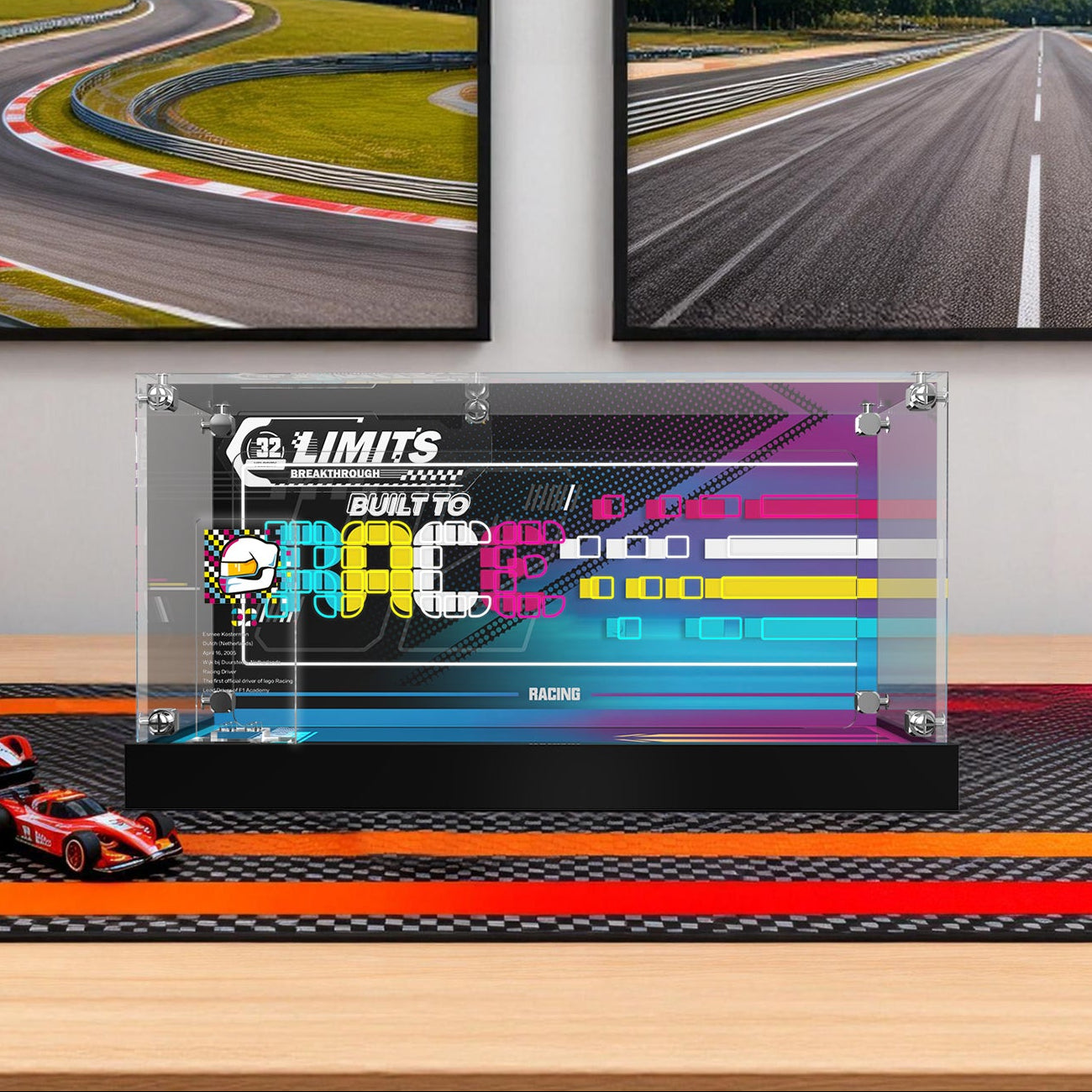 LED Light Acrylic Display Case for LEGO® Speed Champions 77258 F1 ACADEMY™ Race Car (LEGO® Set Not Included)