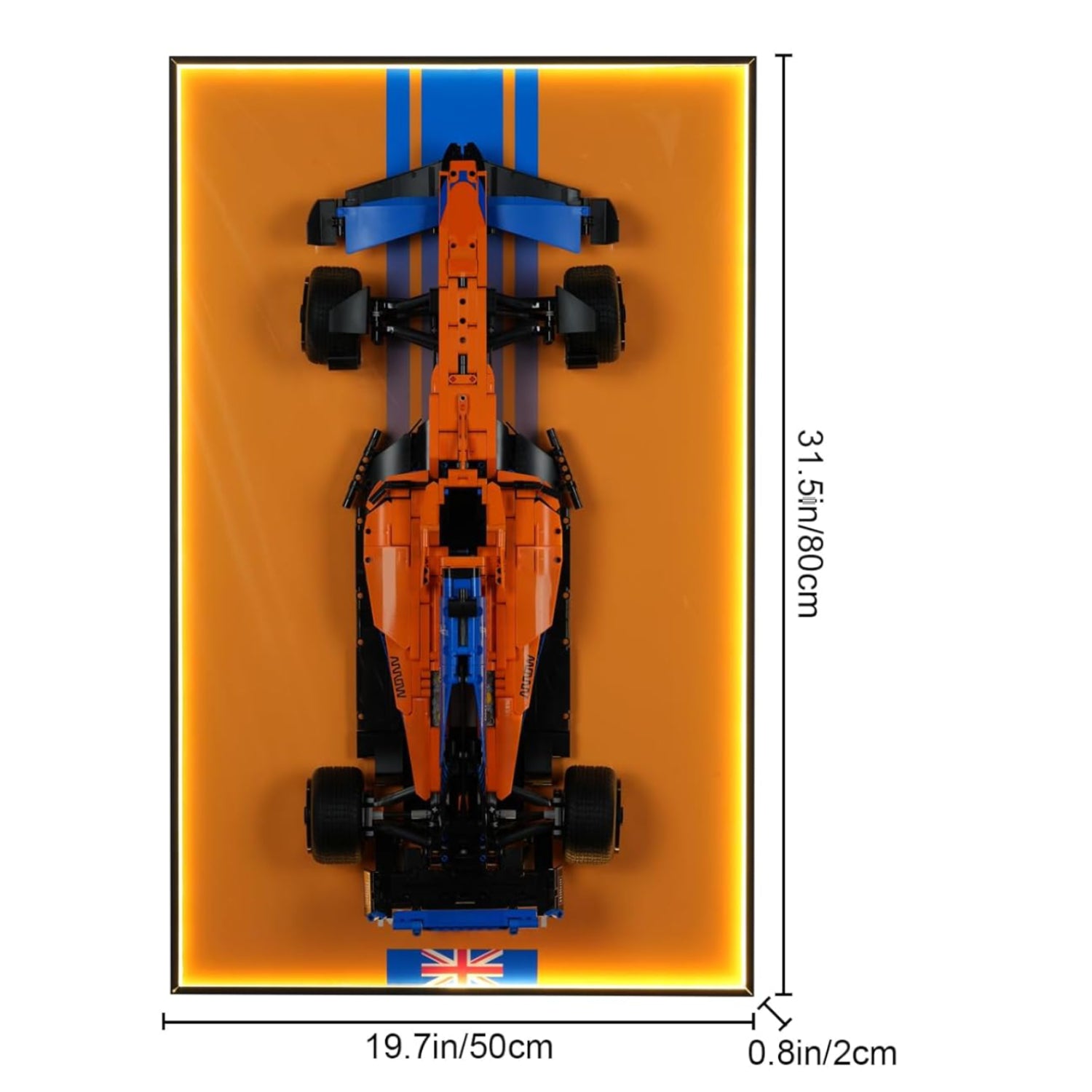 LED Light Acrylic Display Wall Mount for LEGO® 42141 Technic McLaren Formula1 2022 Replica F1 Car (Lego Set Not Included)