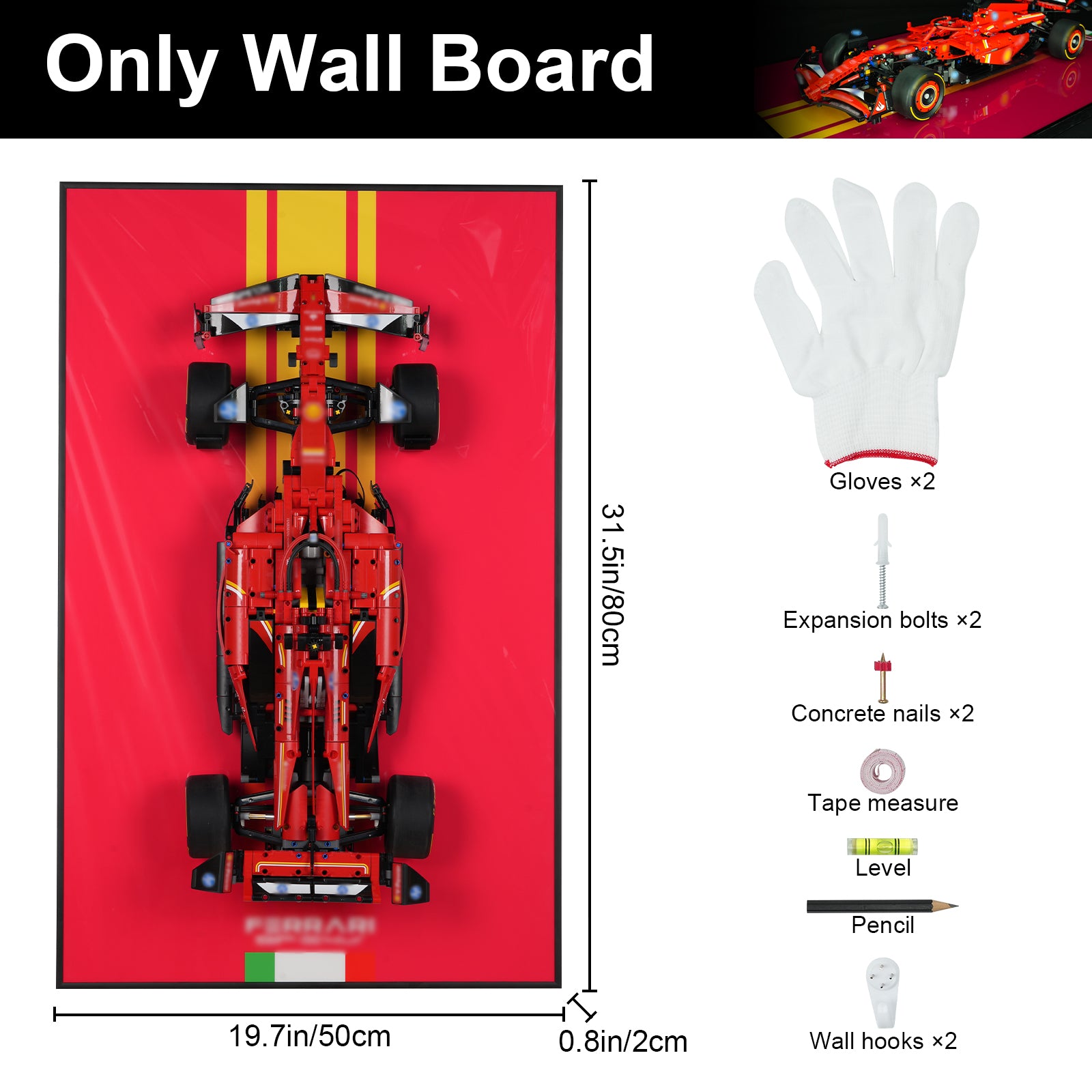 Acrylic Display Wall Mount for LEGO® Technic™ 42207 / 42206 / 42171 / 42141 (CLEARANCE SALE)
