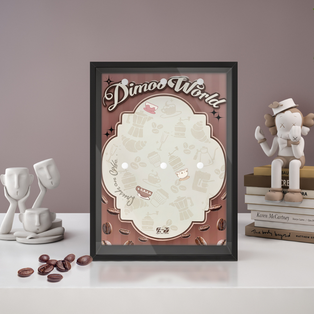 Acrylic Display Frame for POP MART® DIMOO  "Crush on Coffee Series"-Soft-faced Plush Keychain Plush Soft-Face Blind Box (Model Not Included)