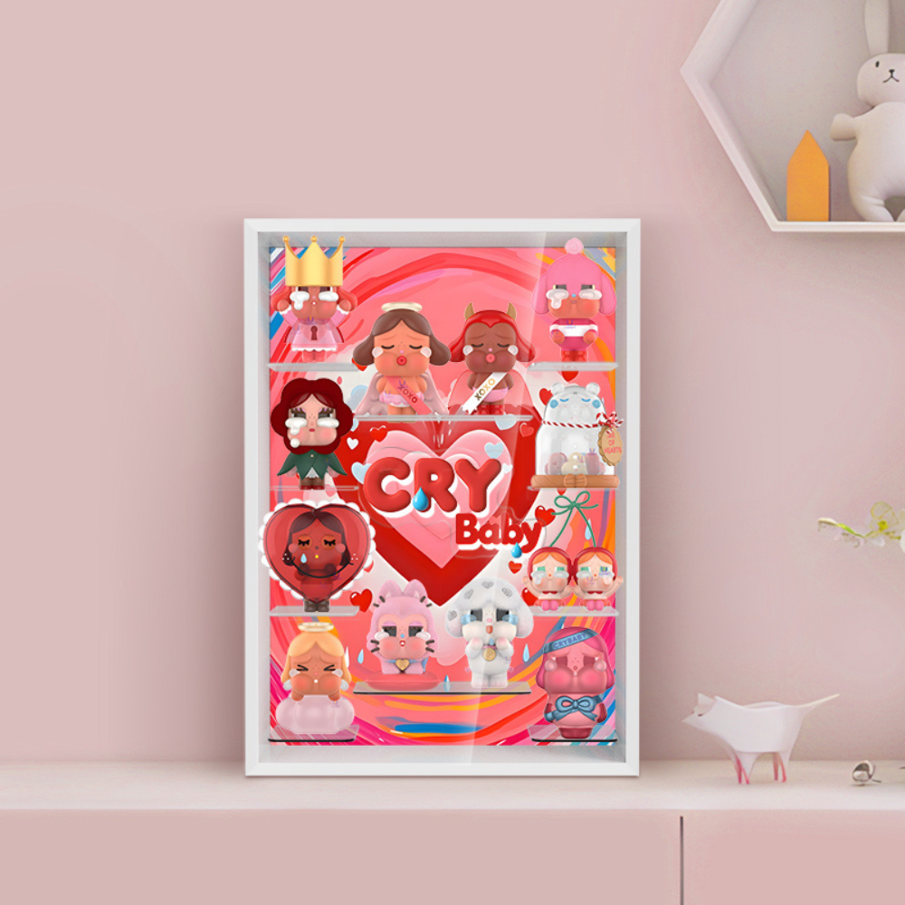 Acrylic Display Frame for POP MART® CRYBABY "Crying For Love Series Figures"  (Model Not Included).