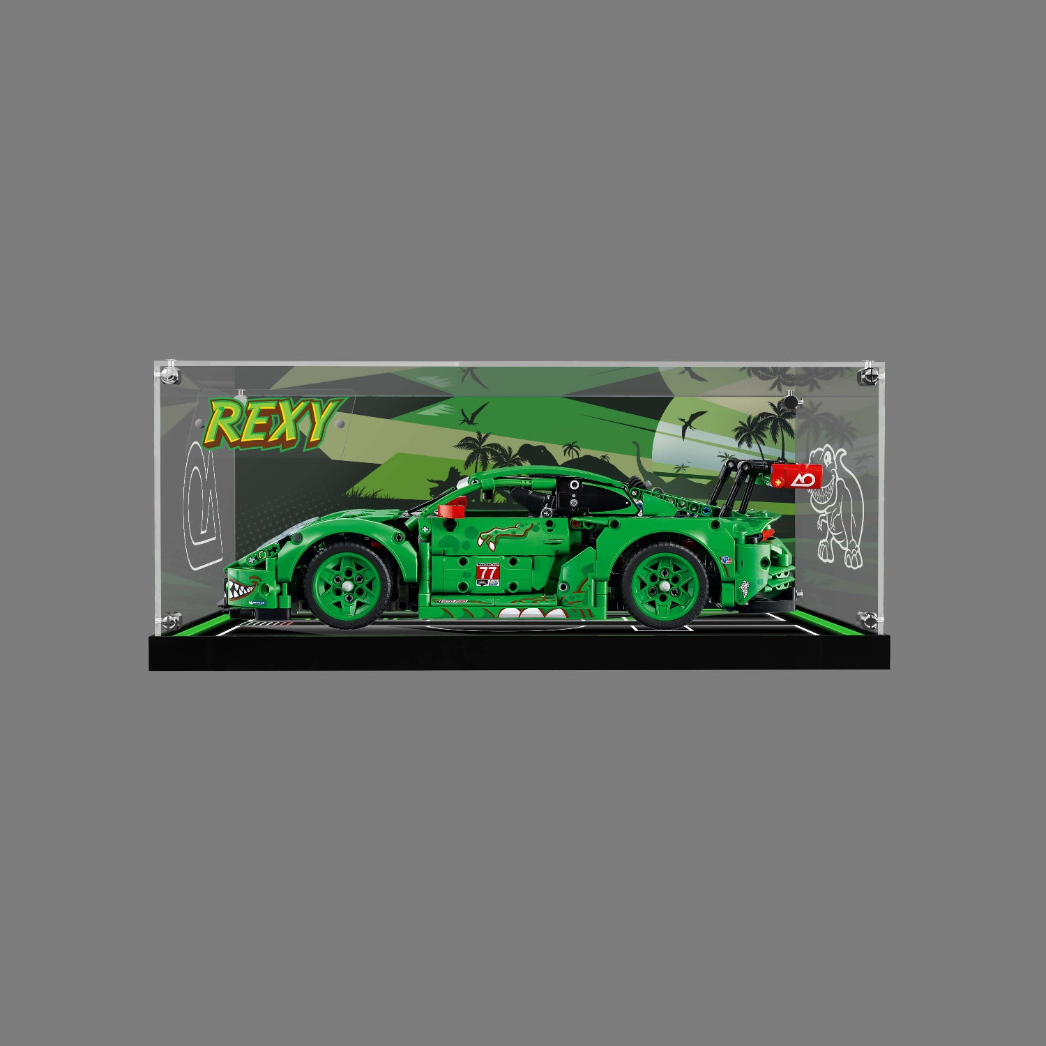 pre-order LED Light Acrylic Display Case for LEGO® Technic™ 42224 Porsche 911 GT3 R REXY AO Racing Car (LEGO® Set Not Included).