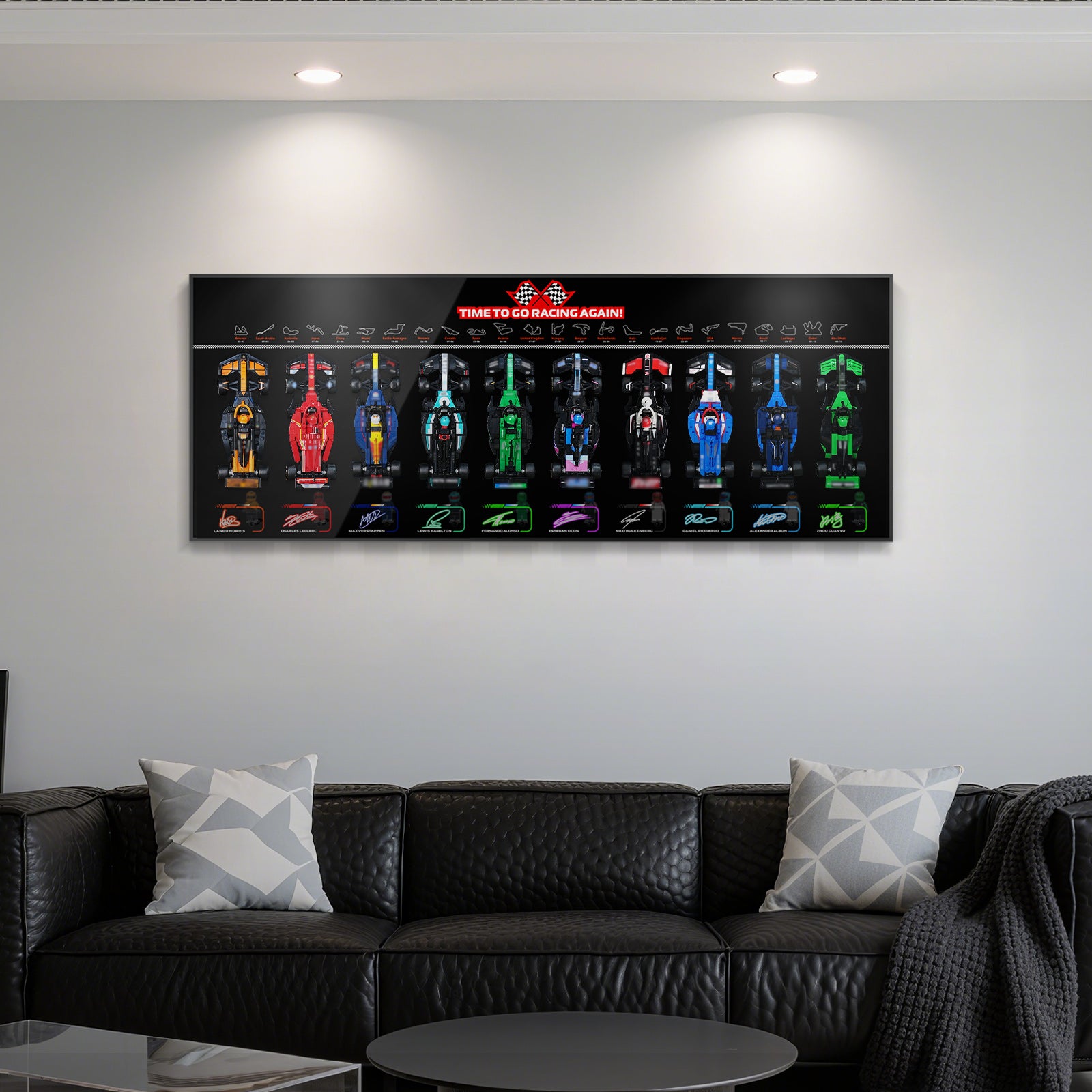 (Lego set Not Included) Display Wall Mount for Lego Speed Champions 66802 Horizontal arrangement