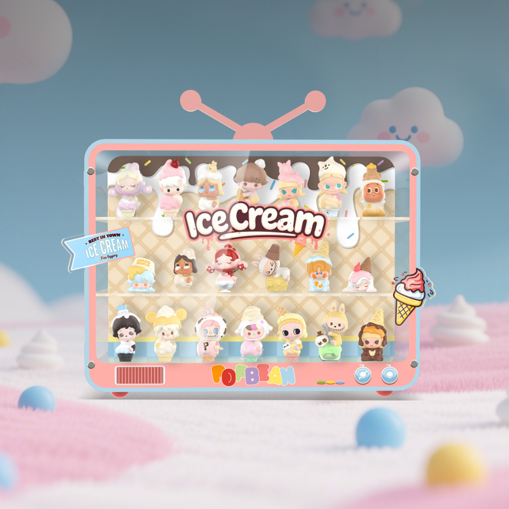 Acrylic TV-Style Frame for POP MART® BEAN "Ice Cream Series Figures" (Model Not Included)