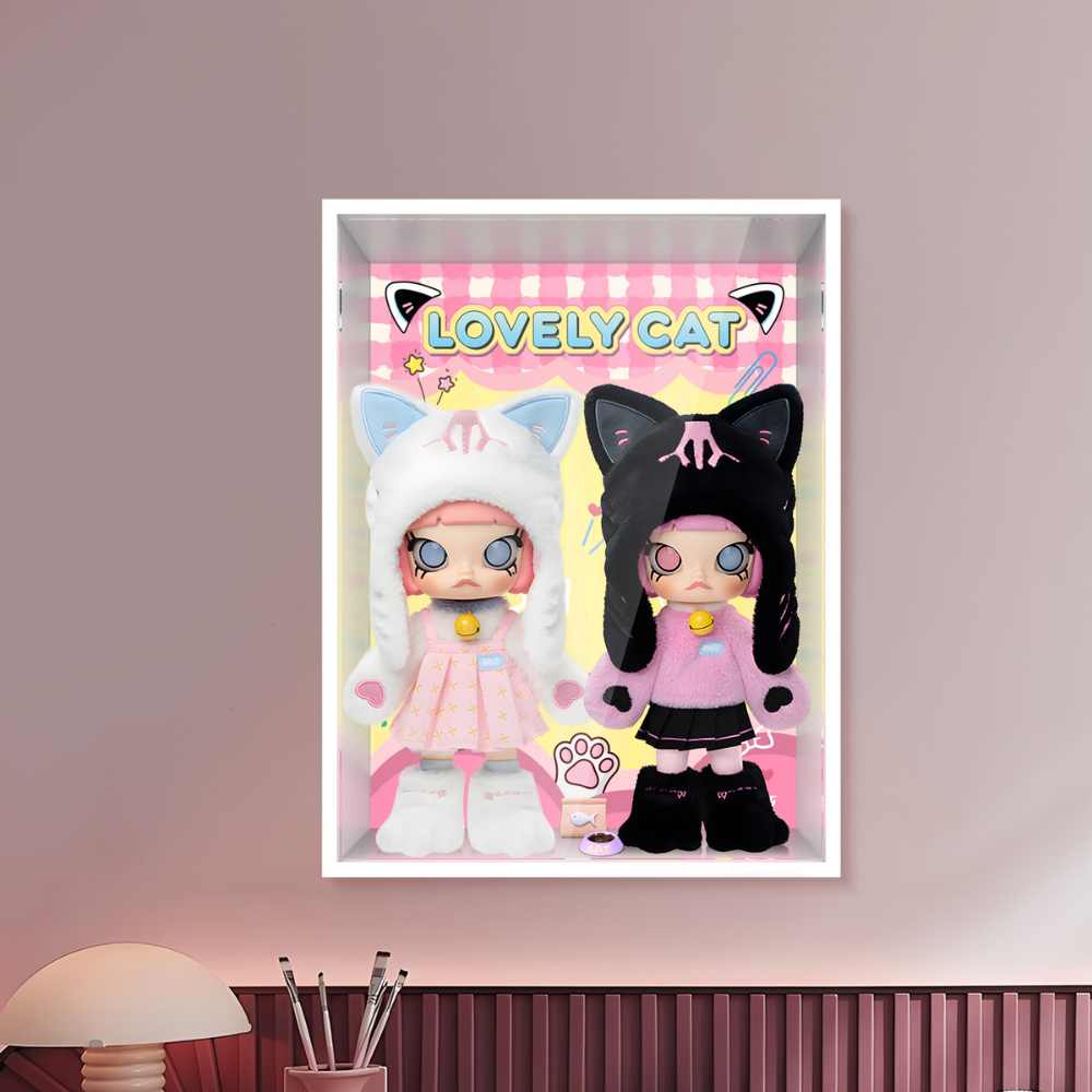 Acrylic Display Frame for POP MART® MOLLY "Peekaboo 1/8 Action Figure Series" (Model Not Included).