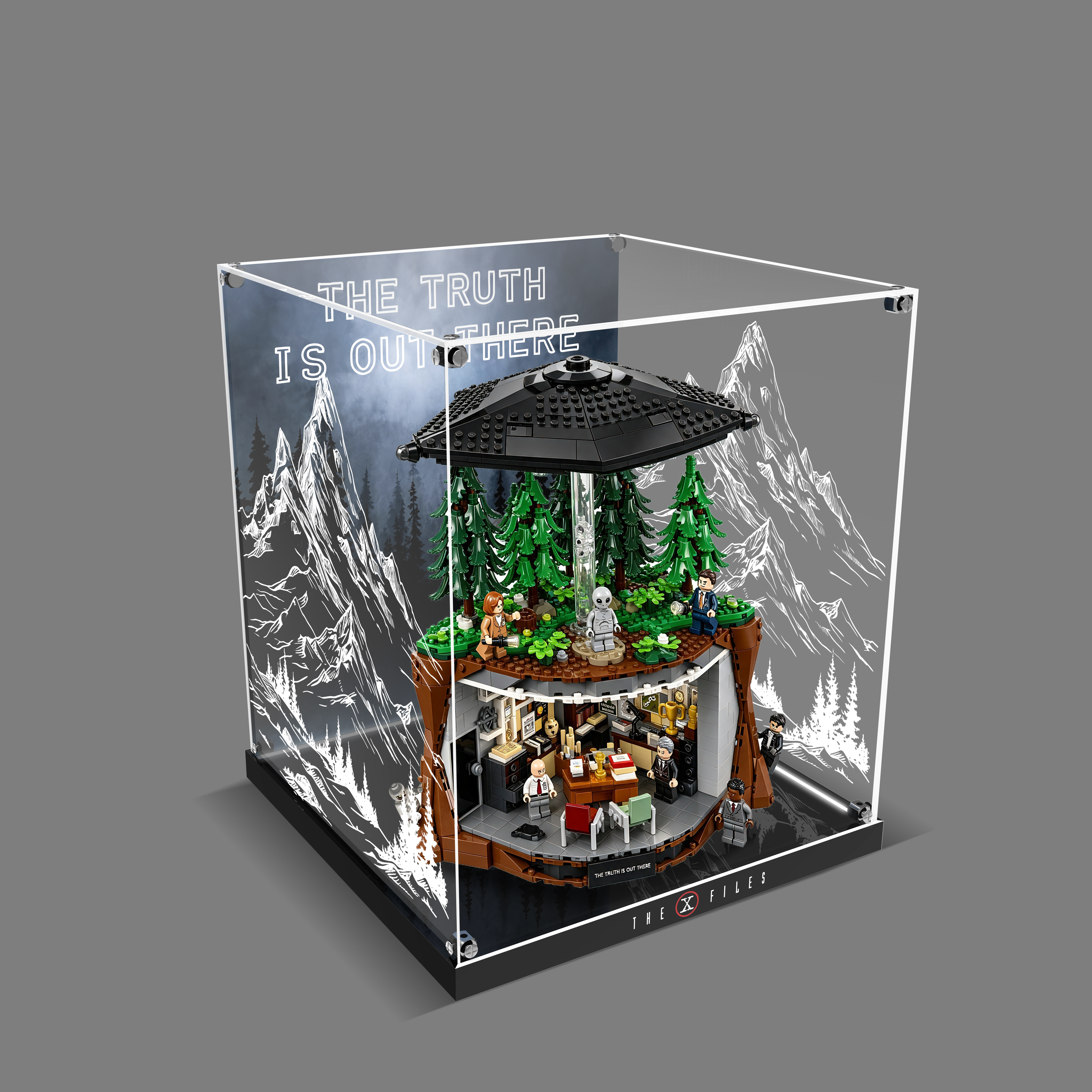 LED Light Acrylic Display Case for Ideas 21369 The X-Files (LEGO® Set Not Included)