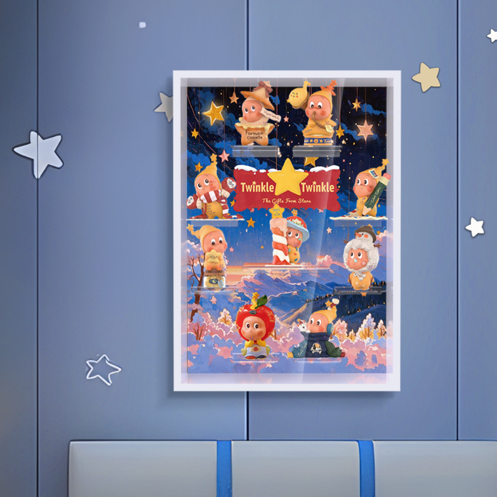 White Acrylic Display Frame for POP MART® Twinkle Twinkle "The Gifts From Stars Series Figures" (Model Not Included)