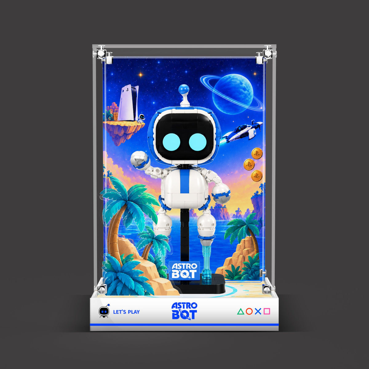 LED Light Acrylic Display Case for  LEGO® 40899 Astro Bot™ (LEGO® Set Not Included)
