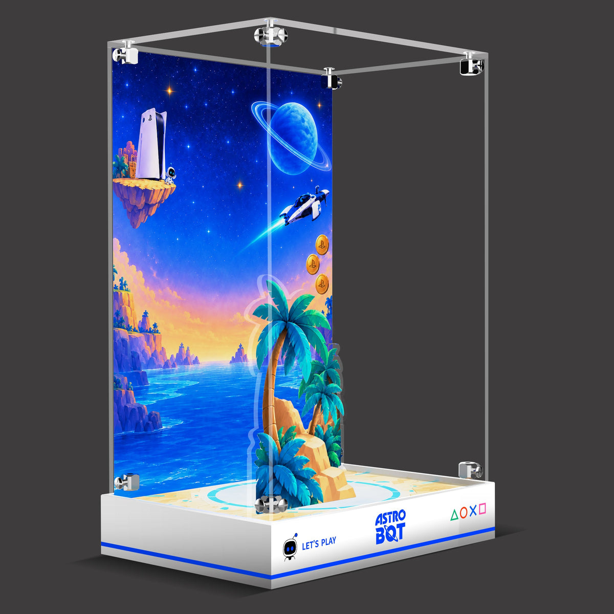 LED Light Acrylic Display Case for  LEGO® 40899 Astro Bot™ (LEGO® Set Not Included)