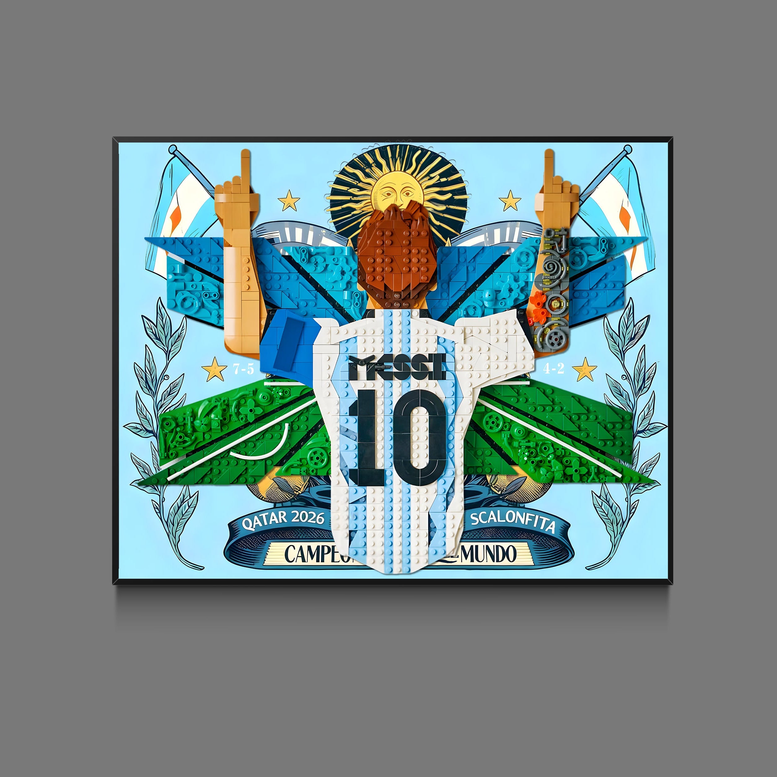 Acrylic Display Wall Mount for LEGO® Editions 43018 Lionel Messi – Celebration (LEGO® Set NOT Include)