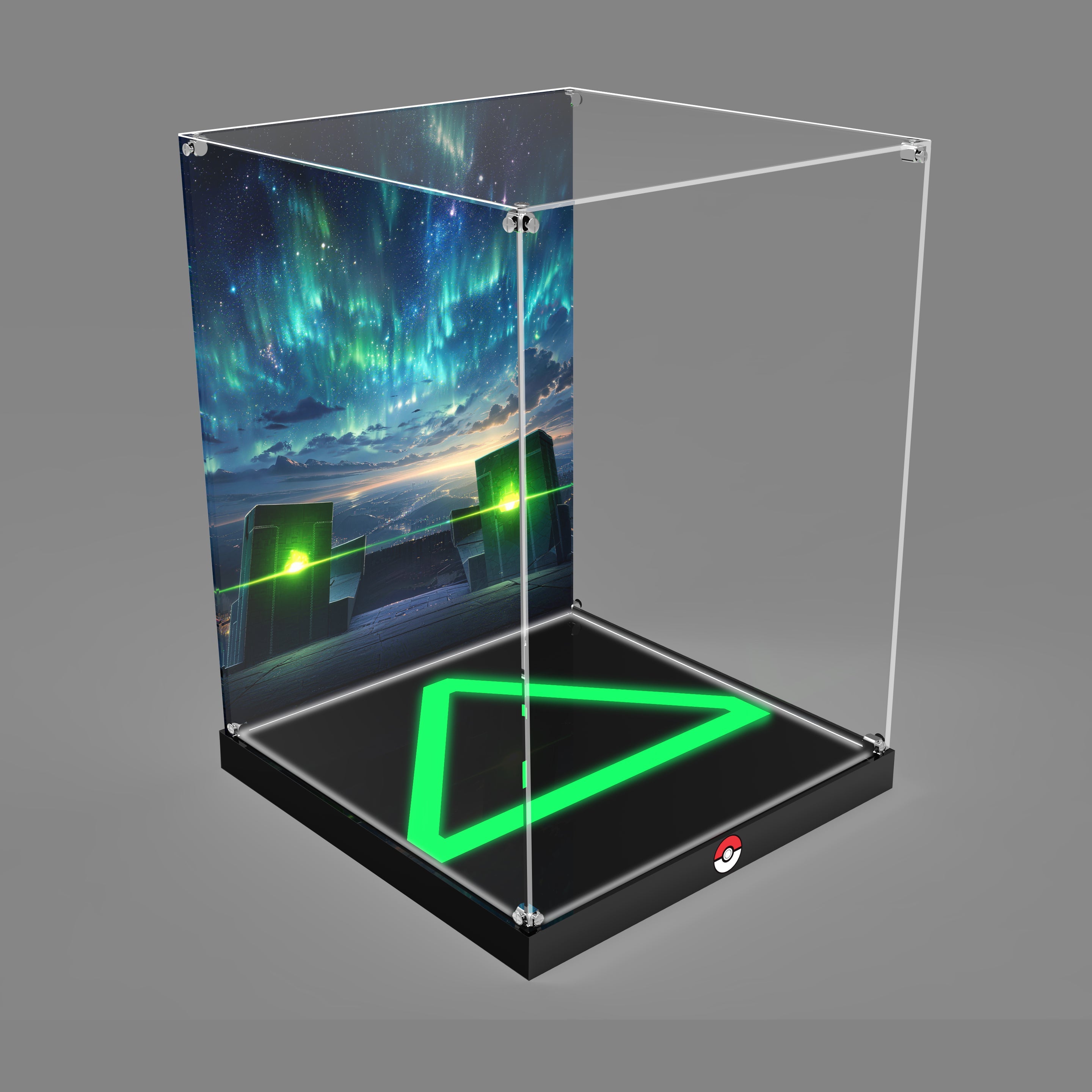 LED Light Acrylic Display Case for LEGO® Pokémon 72168 Rayquaza (LEGO® Set NOT Include)