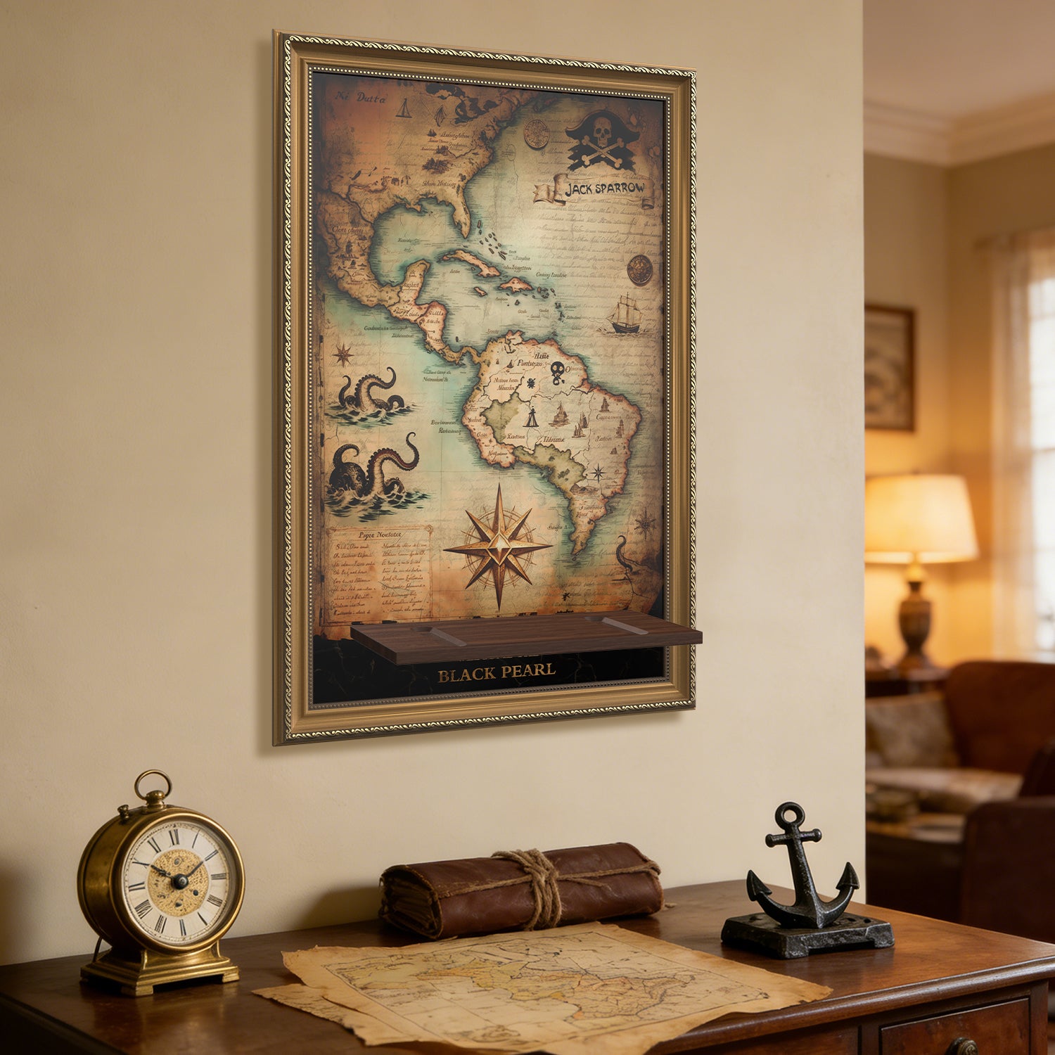 Display Wall Mount for LEGO® Icons 10365 Captain Jack Sparrow's Pirate Ship ( LEGO® Set Not Included)