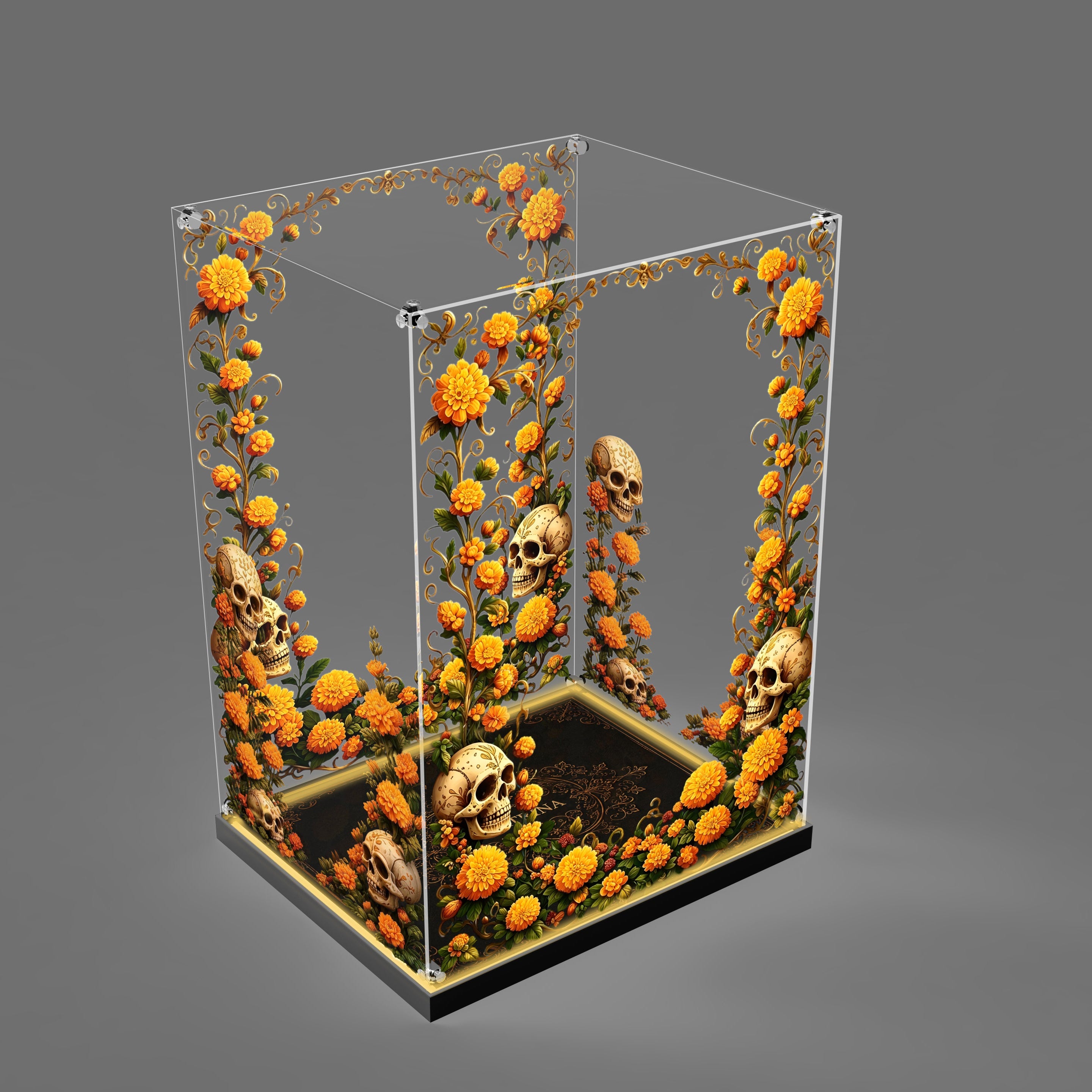 LED Light Acrylic Display Case for LEGO® Ideas 21372 La Catrina (LEGO® Set Not Included)