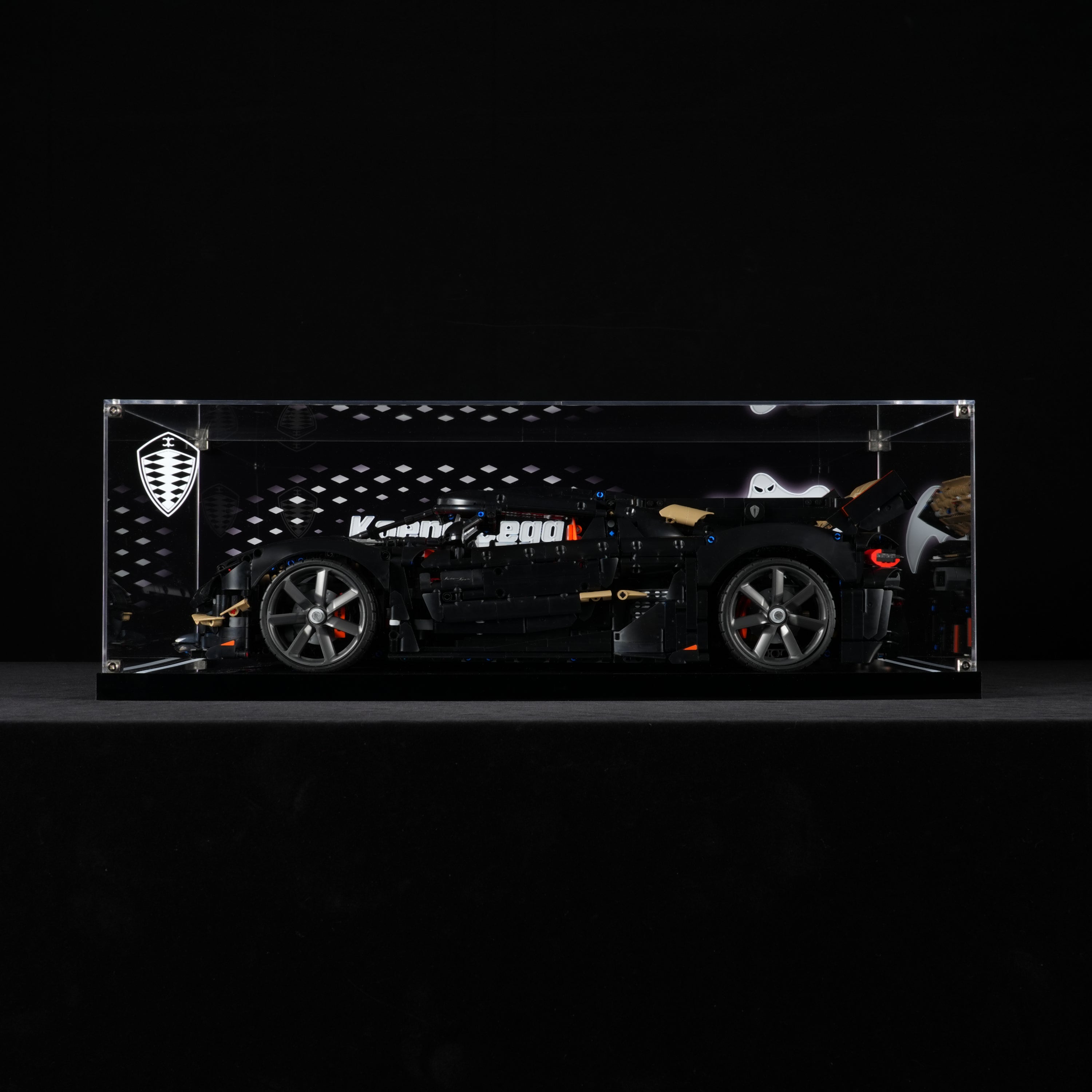 LED Light Acrylic Display Case for LEGO® Technic 42232 Koenigsegg Sadair's Spear Megacar (LEGO® Set Not Included).