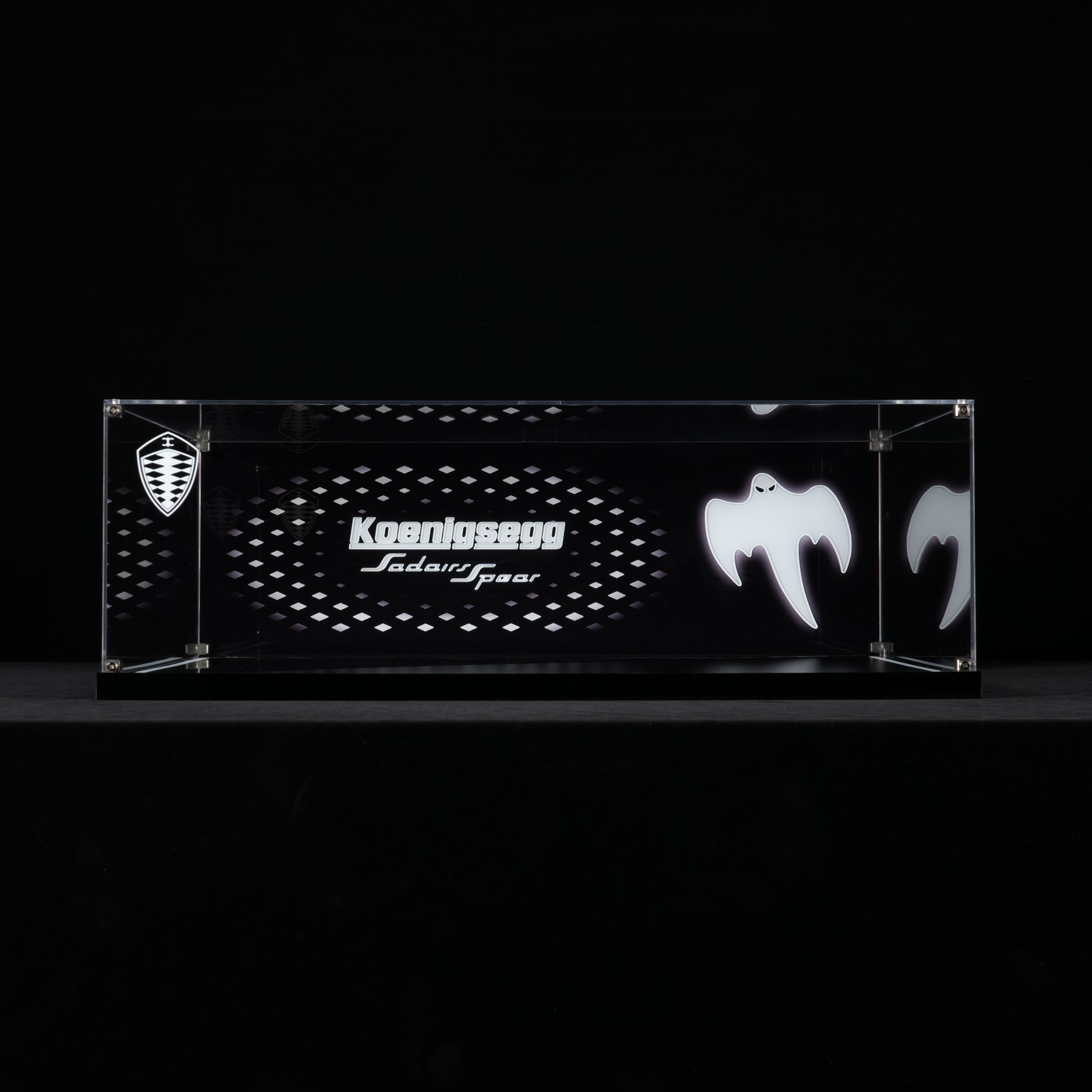 LED Light Acrylic Display Case for LEGO® Technic 42232 Koenigsegg Sadair's Spear Megacar (LEGO® Set Not Included).