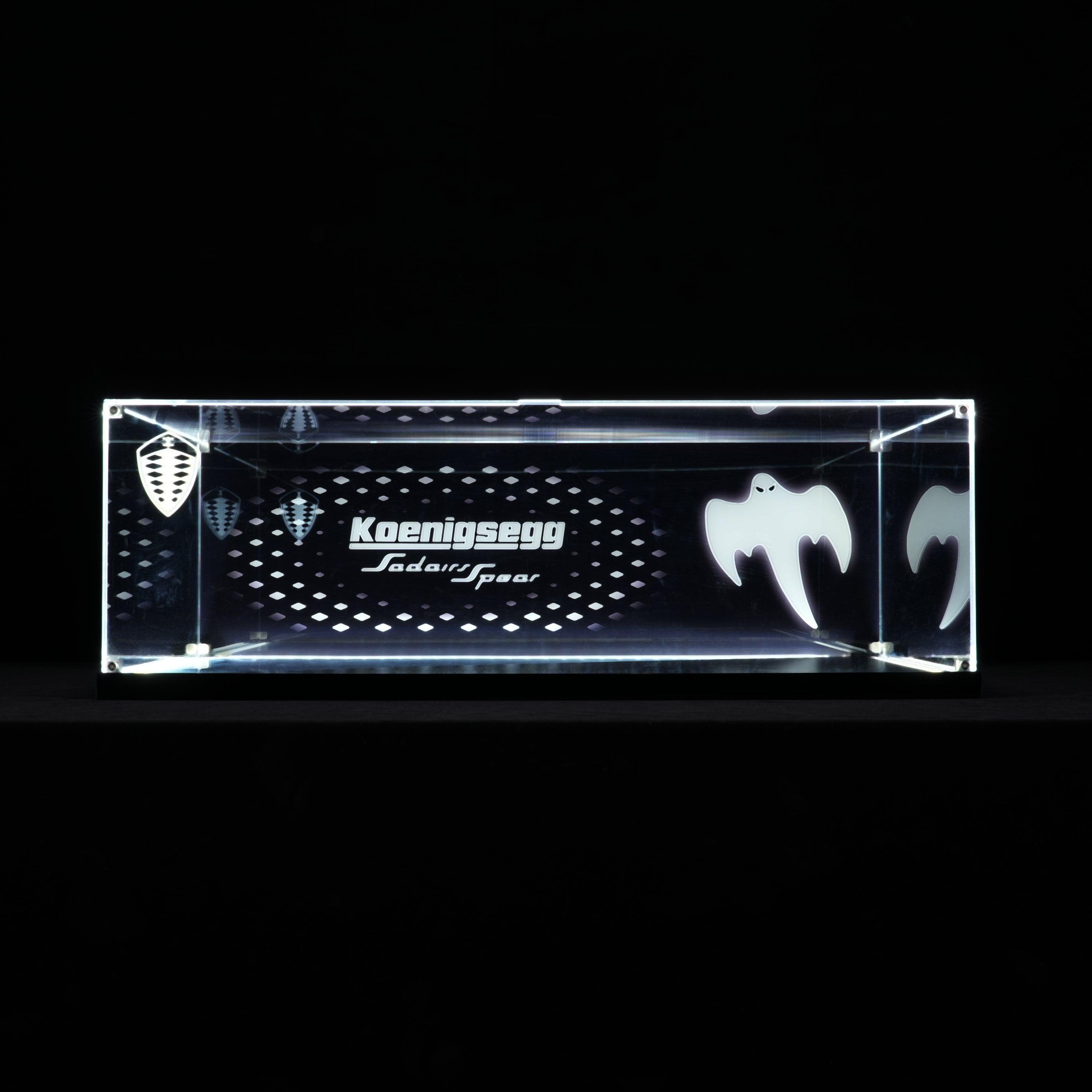 LED Light Acrylic Display Case for LEGO® Technic 42232 Koenigsegg Sadair's Spear Megacar (LEGO® Set Not Included).