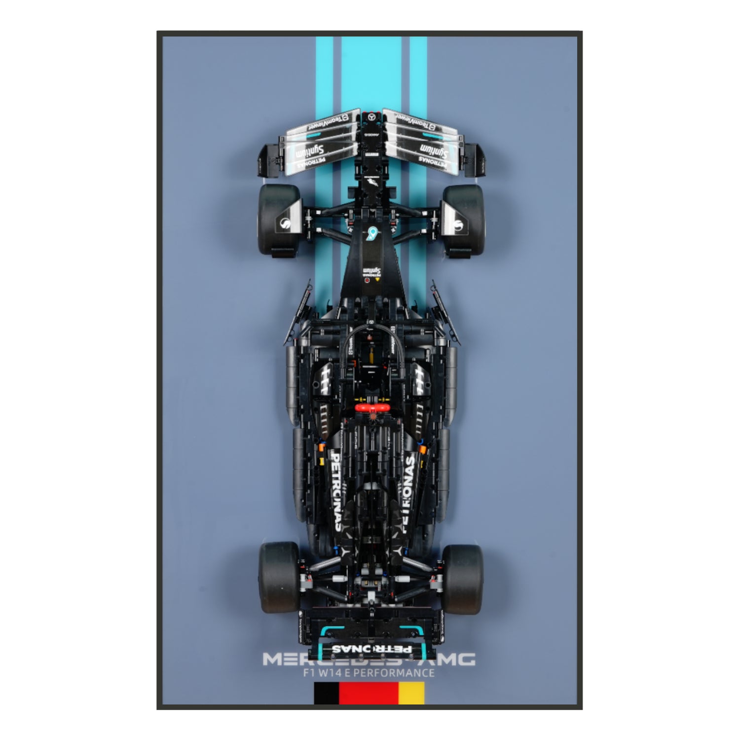 LED Light acrylic Display Wall Mount for LEGO® 42171 Technic W14 E Performance F1 Car (LEGO® Set NOT Include)