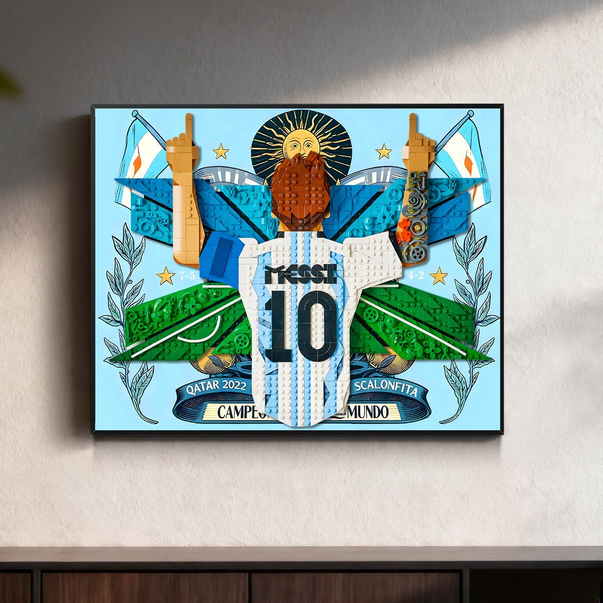 Acrylic Display Wall Mount for LEGO® Editions 43018 Lionel Messi – Celebration (LEGO® Set NOT Include)