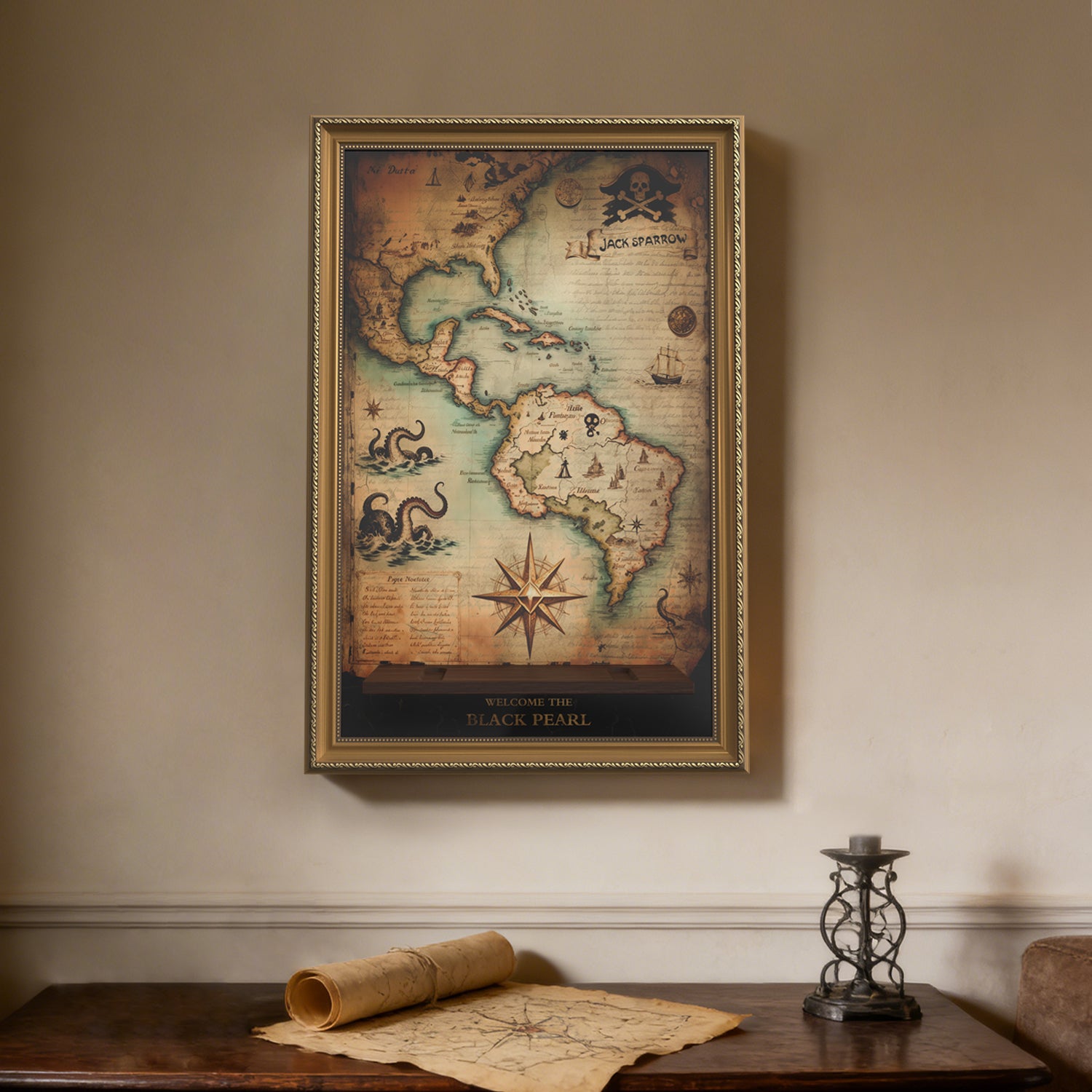 Display Wall Mount for LEGO® Icons 10365 Captain Jack Sparrow's Pirate Ship ( LEGO® Set Not Included)