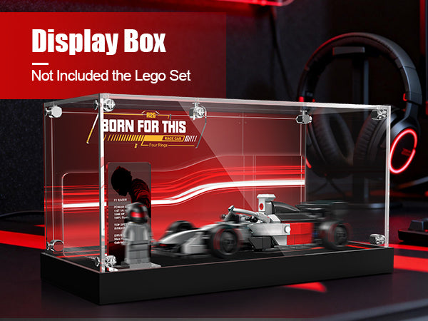 LED Light Acrylic Display Case for LEGO® Speed Champions 77259 Audi Revolut F1® Team R26 Race Car (LEGO® Set NOT Include)