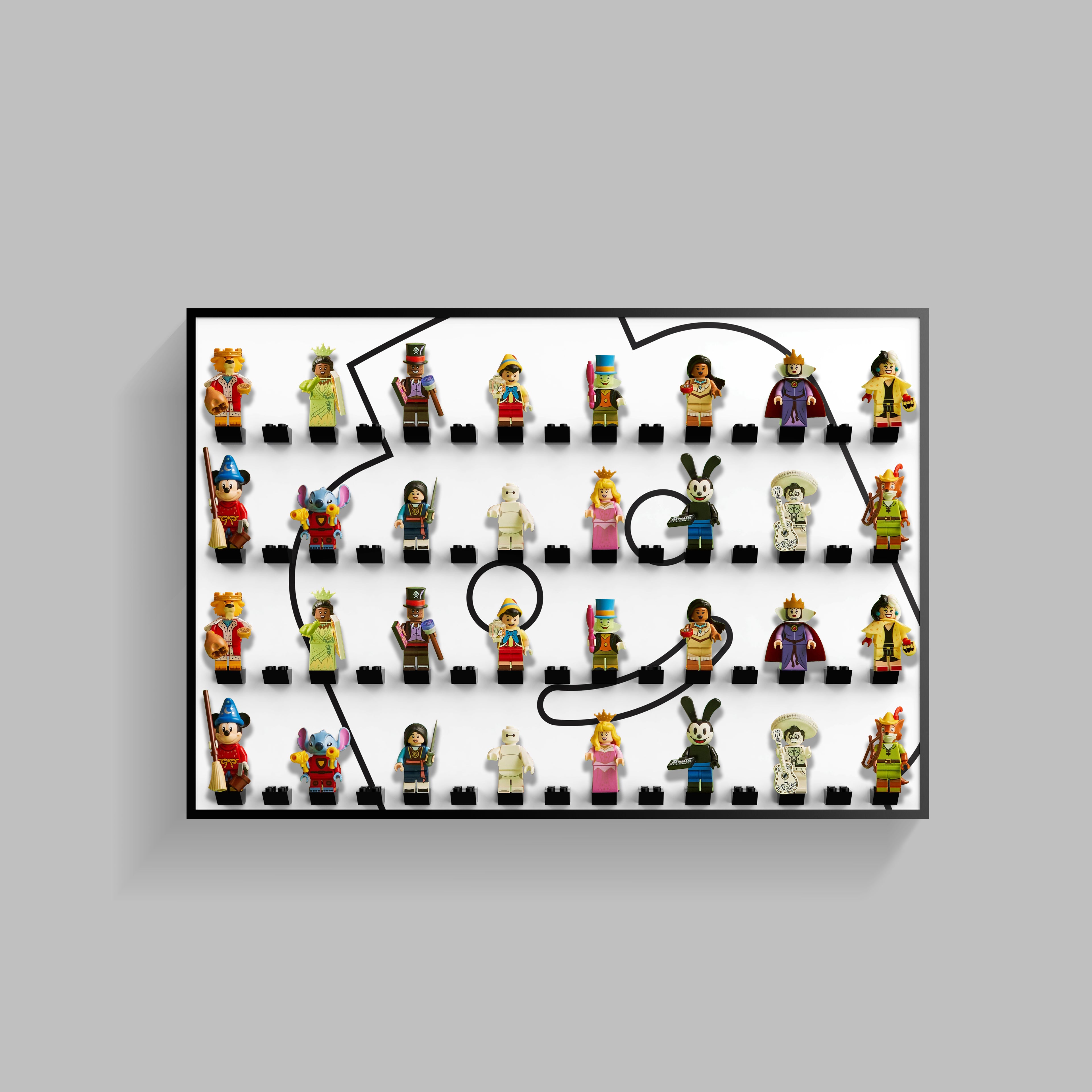 Display Wall Mount for Lego Minifigure (Minifigures Not Included)