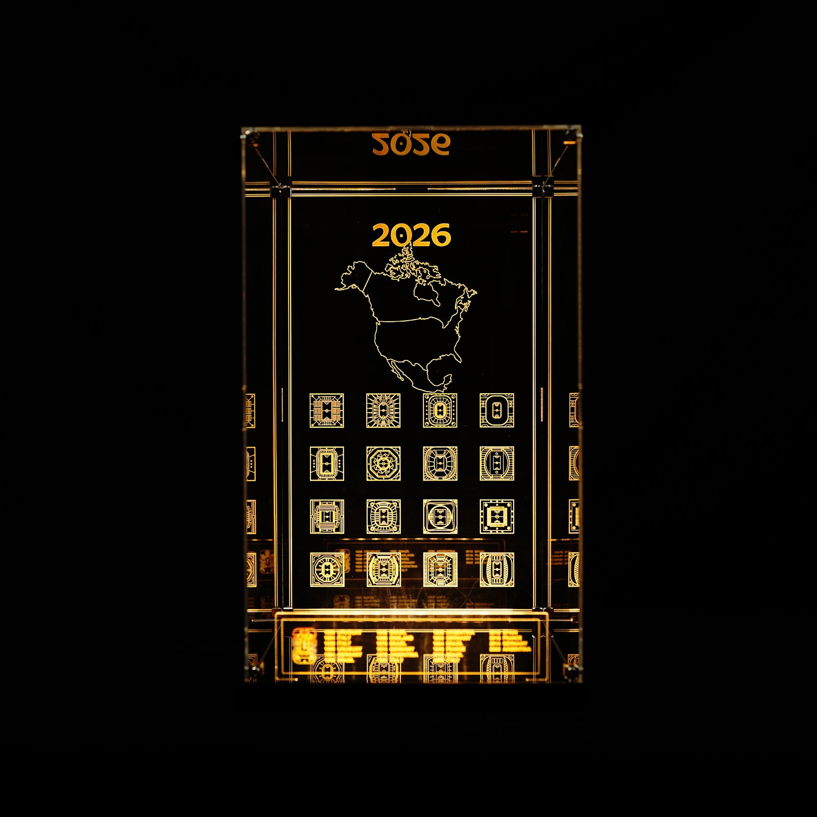 LED Light Acrylic Display Case for LEGO® Editions 43020 FIFA World Cup™ Official Trophy (LEGO® Set Not Included).