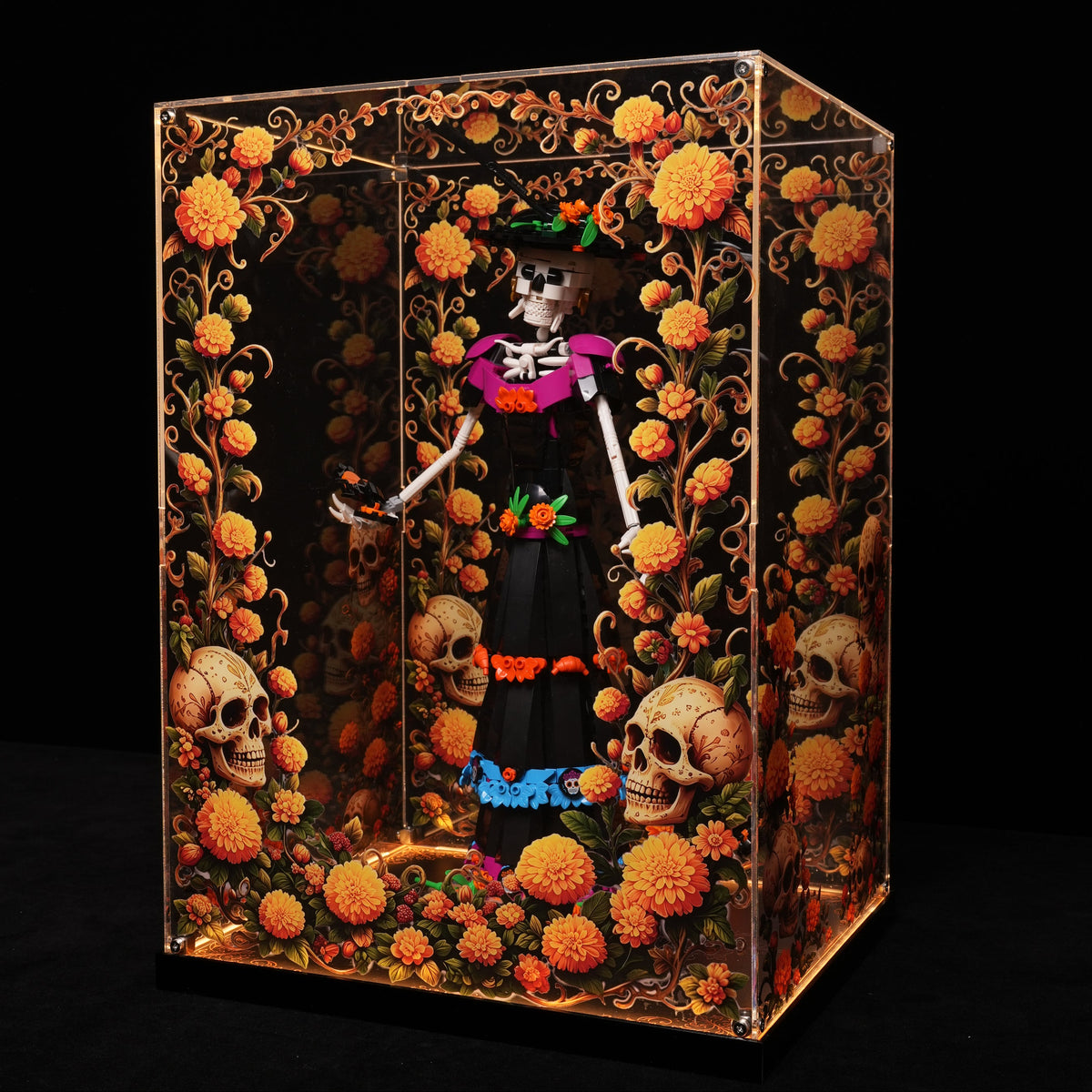 LED Light Acrylic Display Case for LEGO® Ideas 21372 La Catrina (LEGO® Set Not Included)
