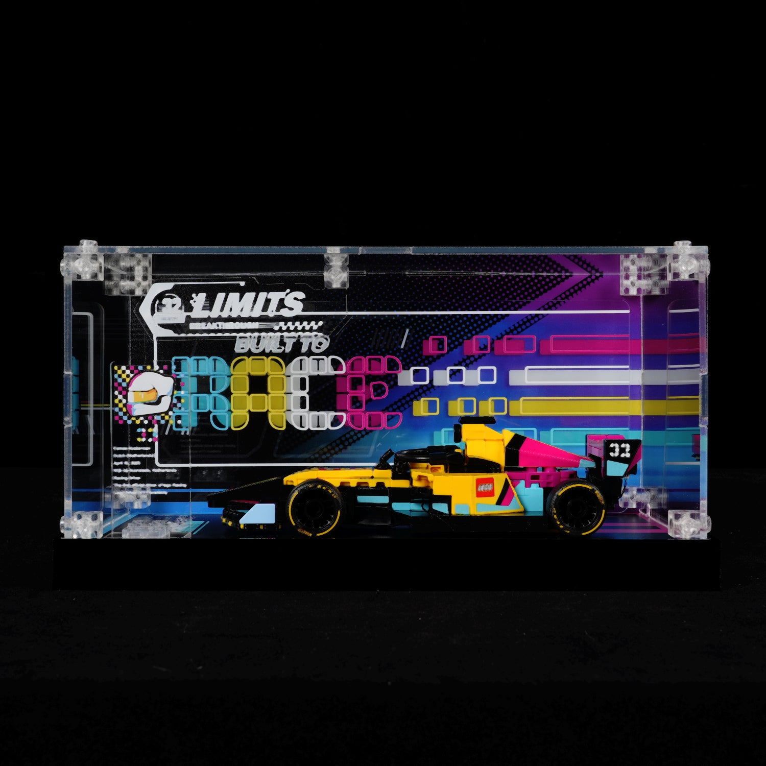 LED Light Acrylic Display Case for LEGO® Speed Champions 77258 F1 ACADEMY™ Race Car (LEGO® Set Not Included)