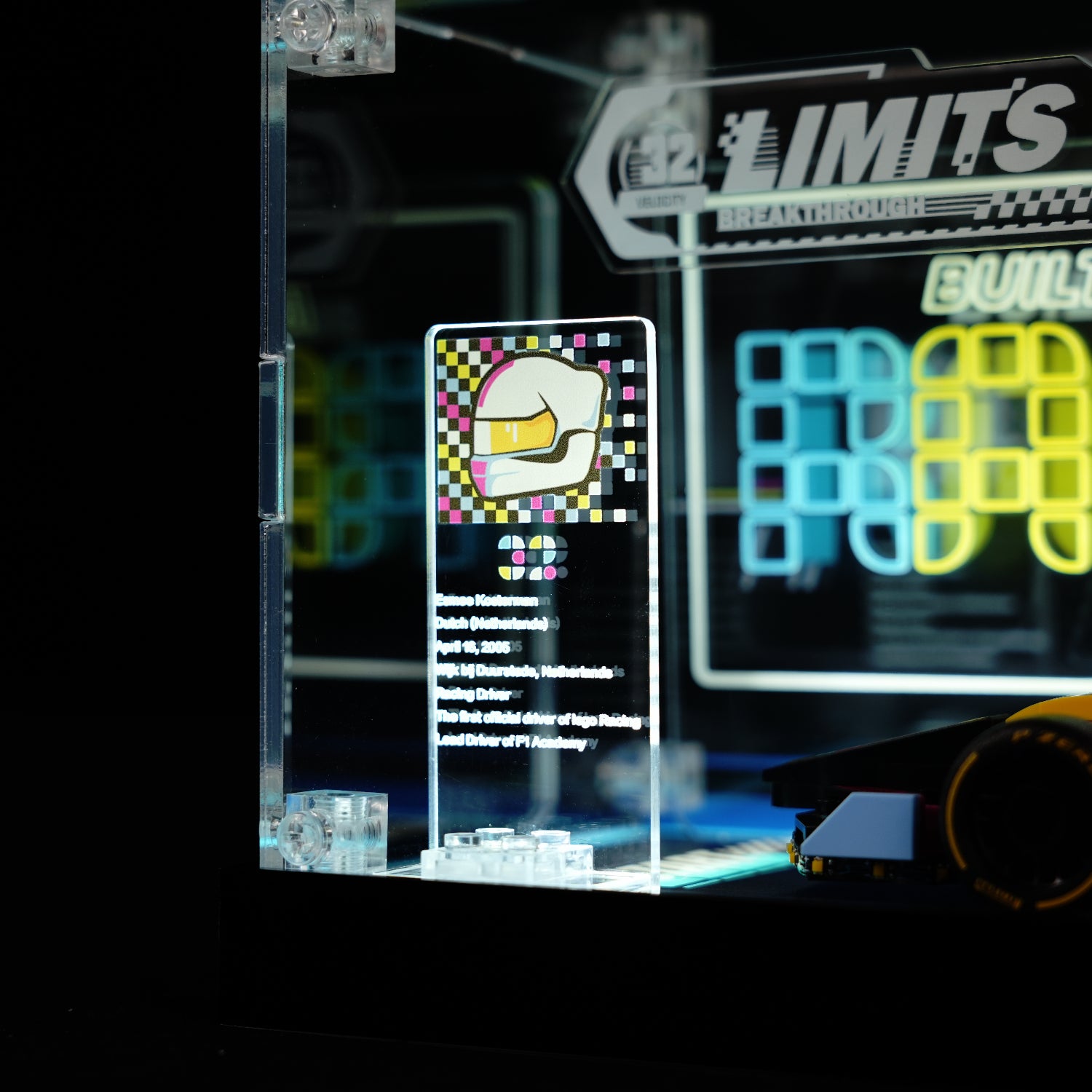 LED Light Acrylic Display Case for LEGO® Speed Champions 77258 F1 ACADEMY™ Race Car (LEGO® Set Not Included)