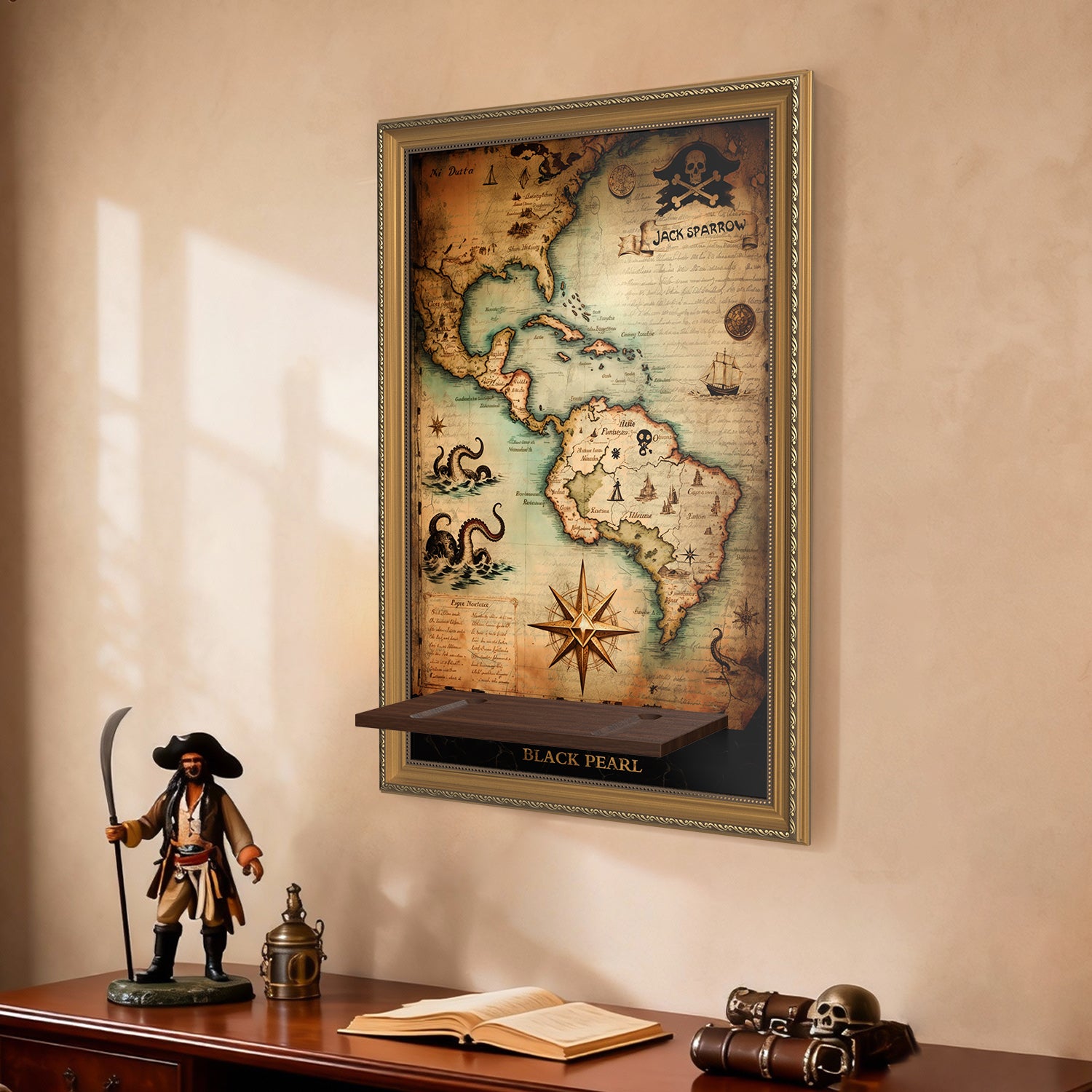 Display Wall Mount for LEGO® Icons 10365 Captain Jack Sparrow's Pirate Ship ( LEGO® Set Not Included)