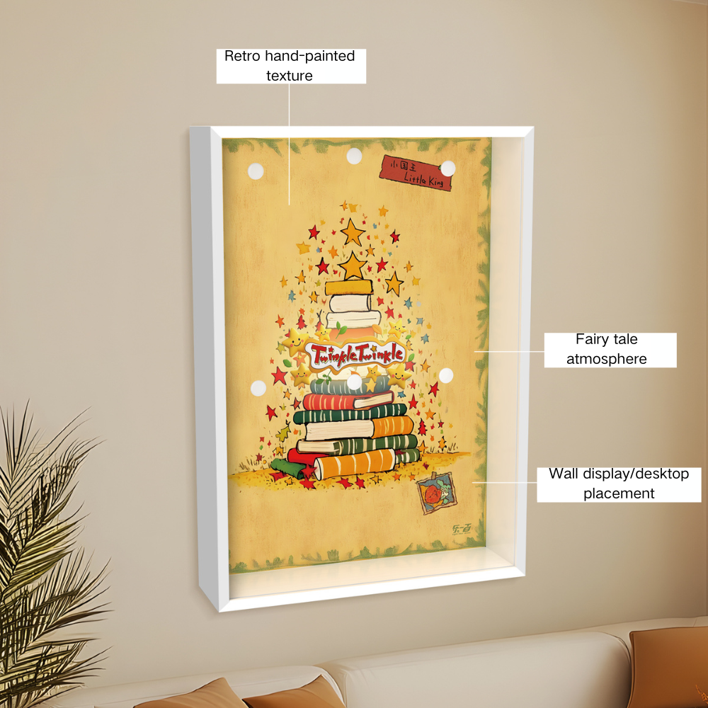 White Acrylic Display Frame for POP MART® Twinkle Twinkle "Be a Little Star Series" (Model Not Included)