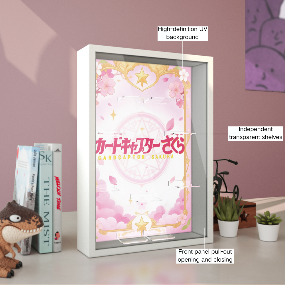 White Acrylic Display Frame for POP MART® Cardcaptor Sakura "Clear Card Series " (Model Not Included)