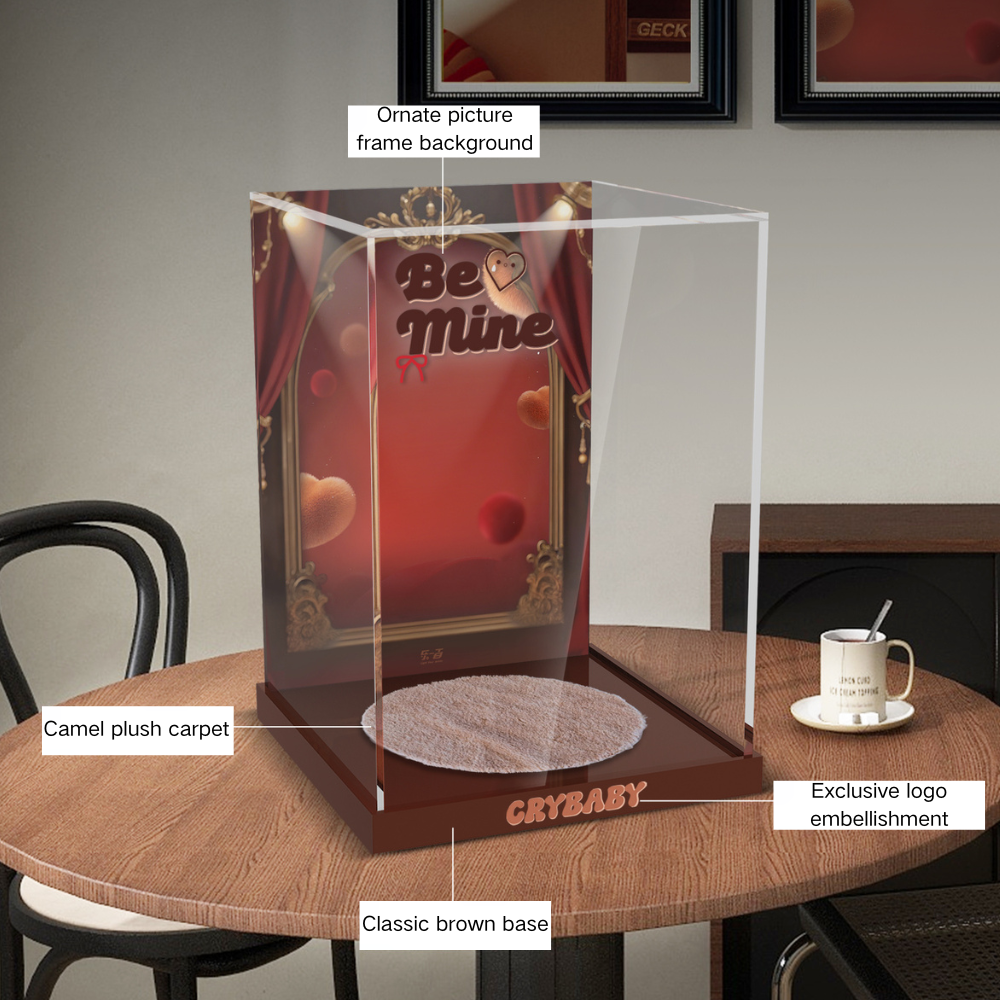 Acrylic Display Case for POP MART® CRYBABY “BE MINE FIGURINE“   (Model Not Included)